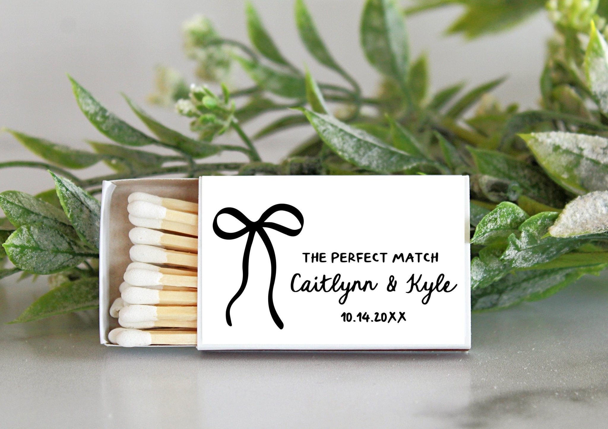 Bow Wedding Matches - Set of 10 - The Dancing Wick