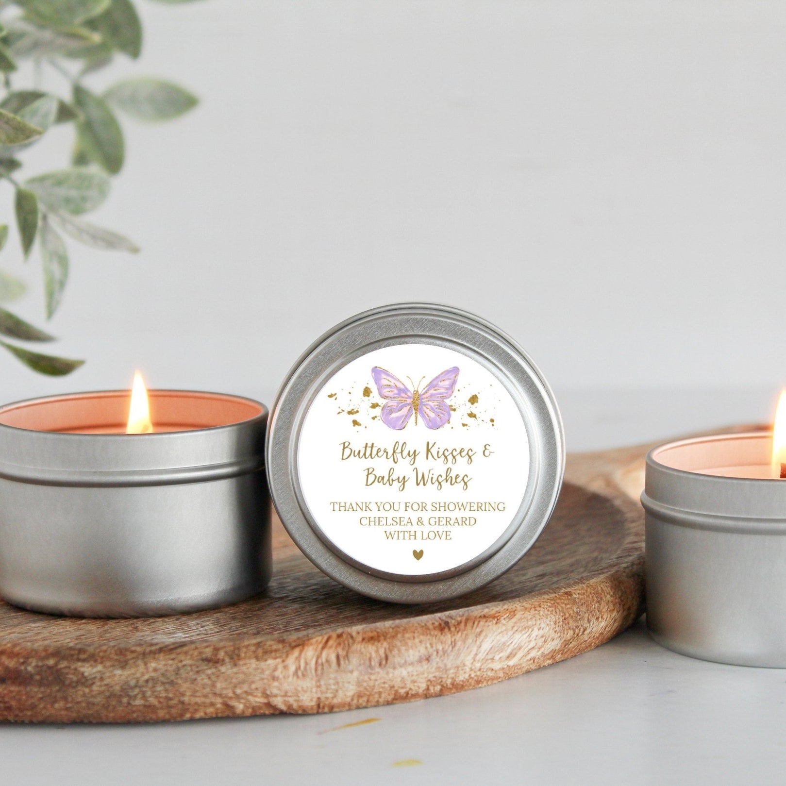 Butterfly Baby Shower Tins - Set of 10 - The Dancing Wick