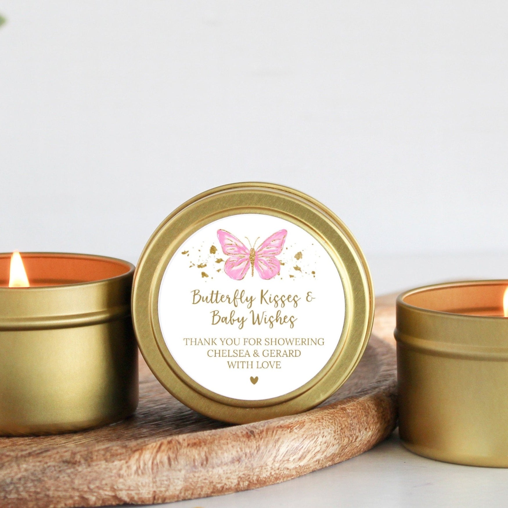 Butterfly Baby Shower Tins - Set of 10 - The Dancing Wick