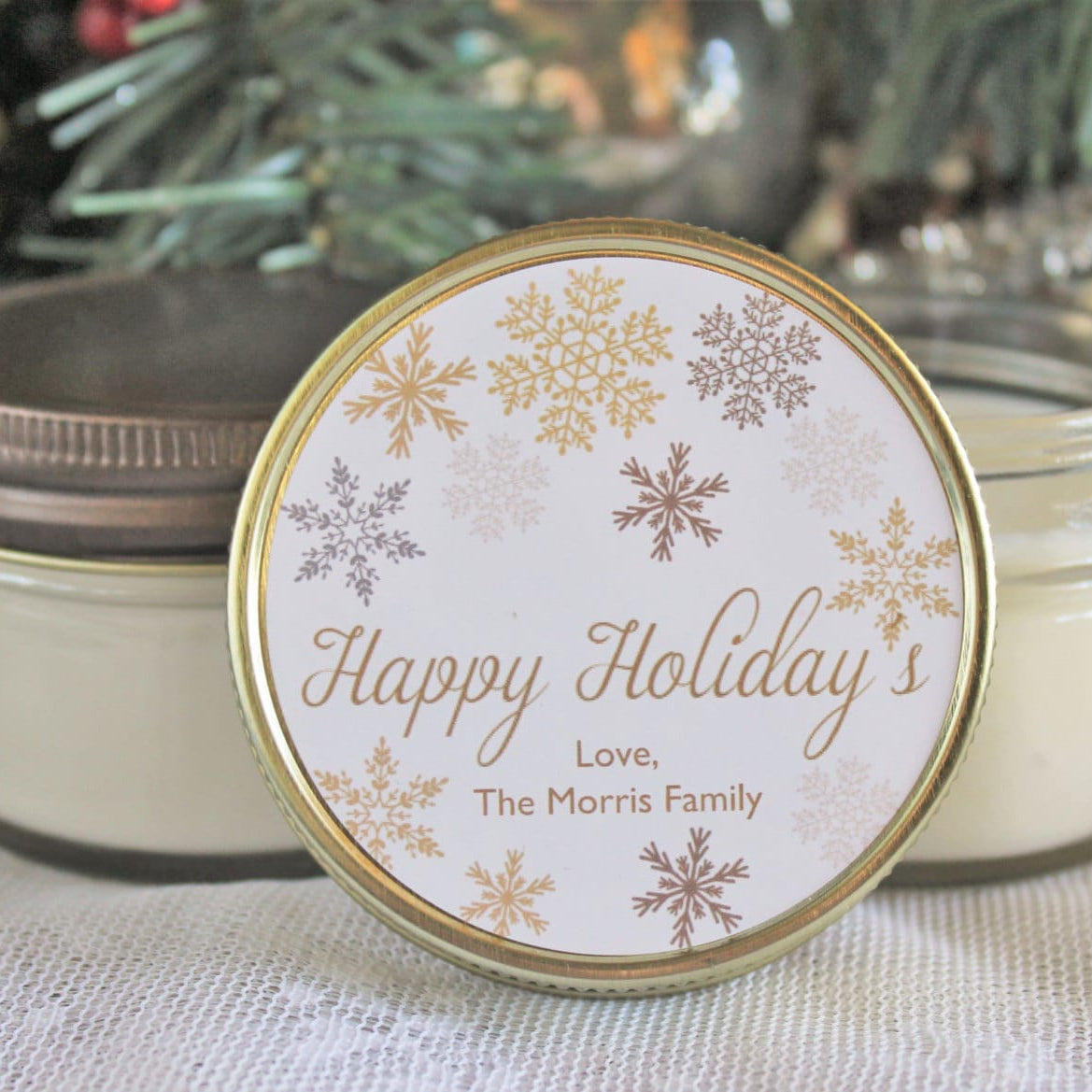 Christmas Gold Snowflake Favors - The Dancing Wick