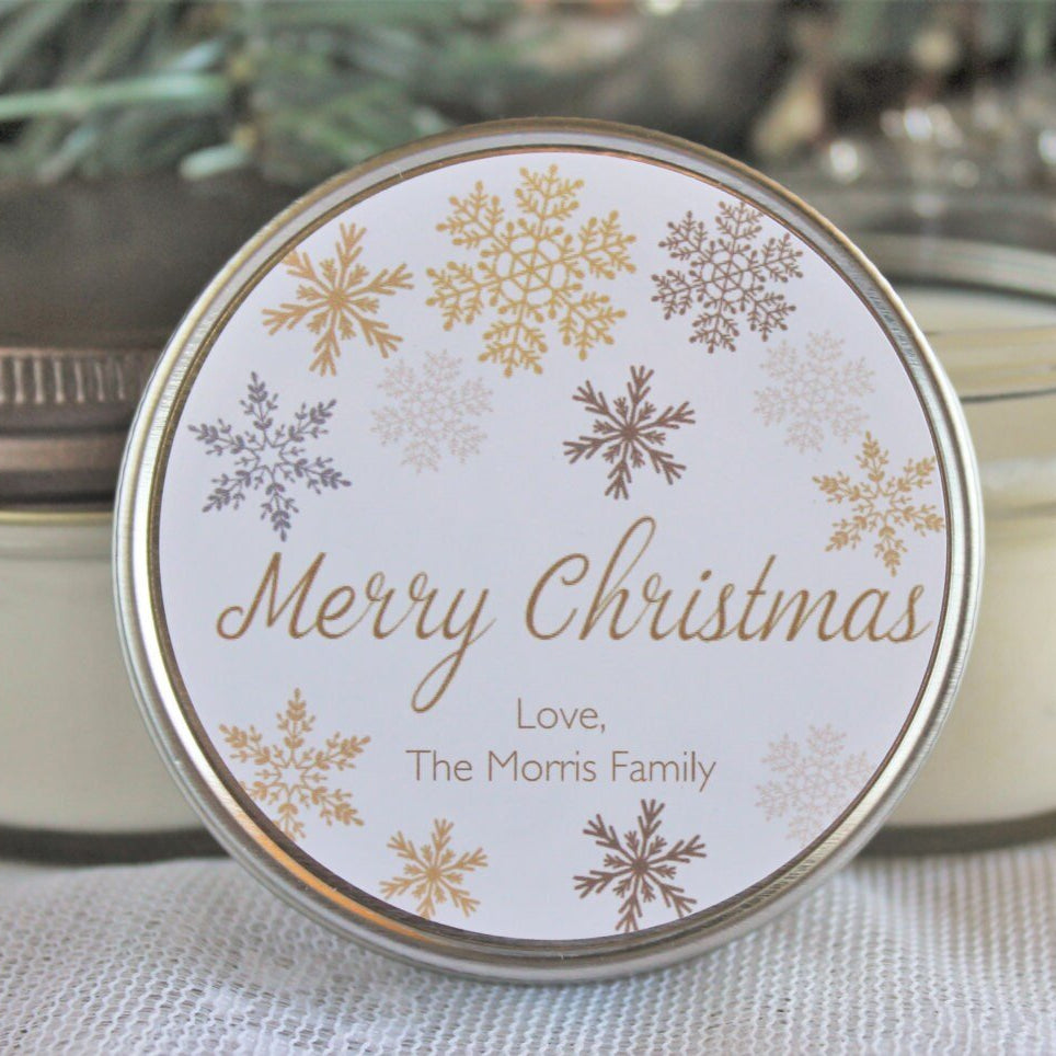 Christmas Gold Snowflake Favors - The Dancing Wick