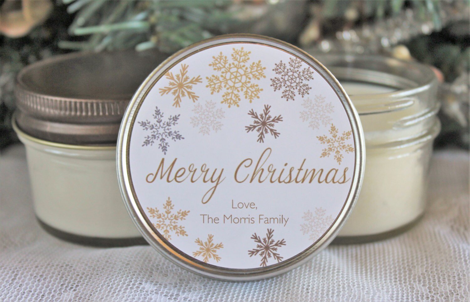 Christmas Gold Snowflake Favors - The Dancing Wick