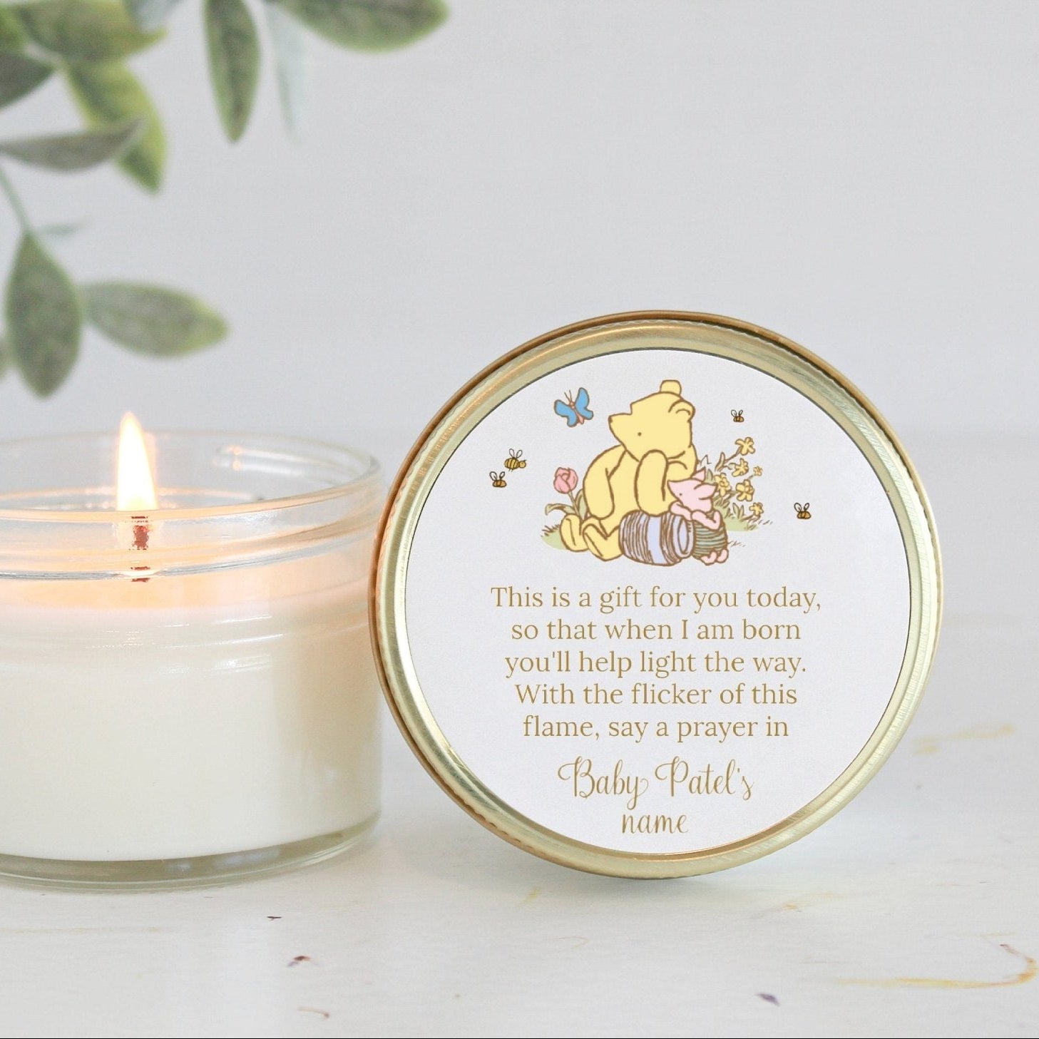 Classic Pooh Baby Shower Favors - The Dancing Wick