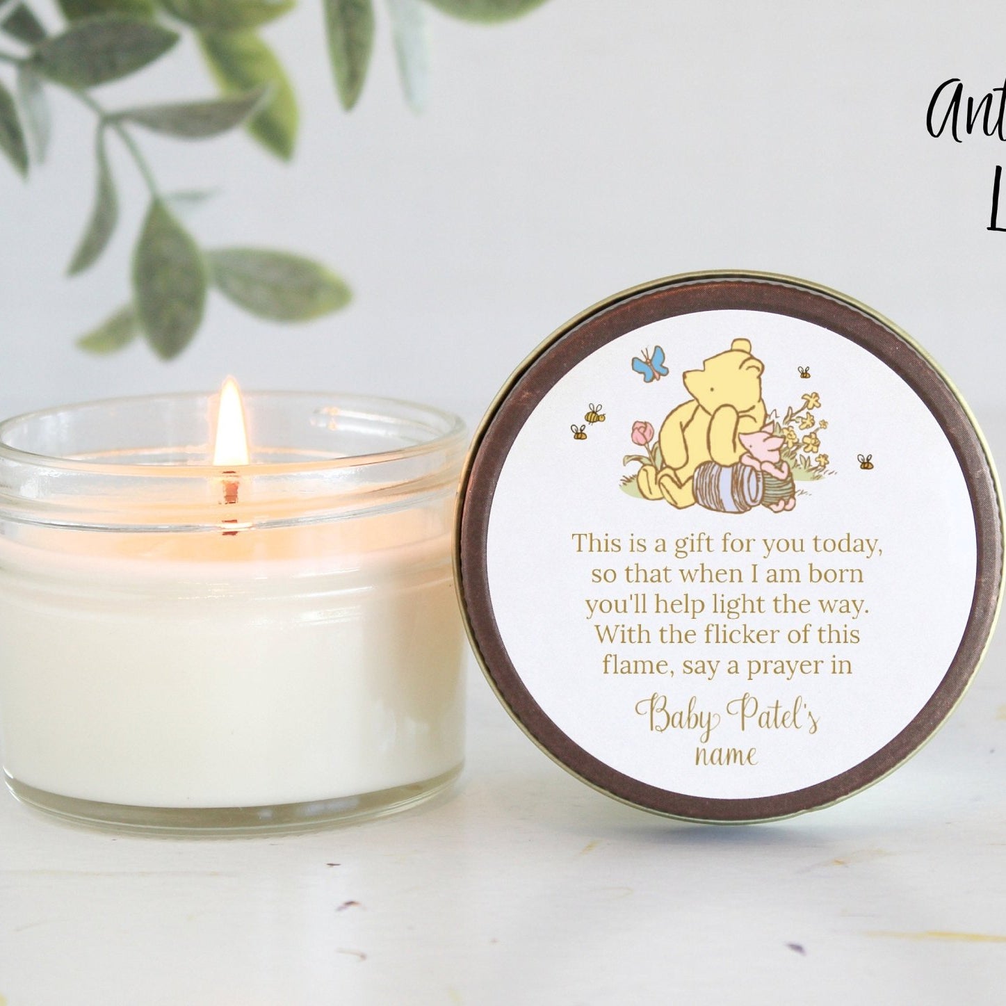 Classic Pooh Baby Shower Favors - The Dancing Wick