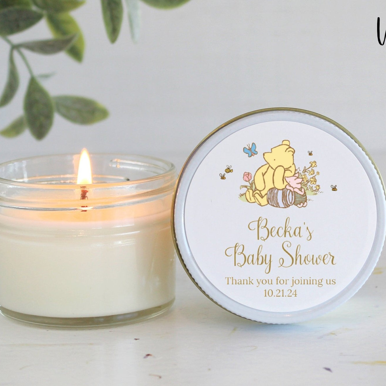 Classic Pooh Baby Shower Favors - The Dancing Wick