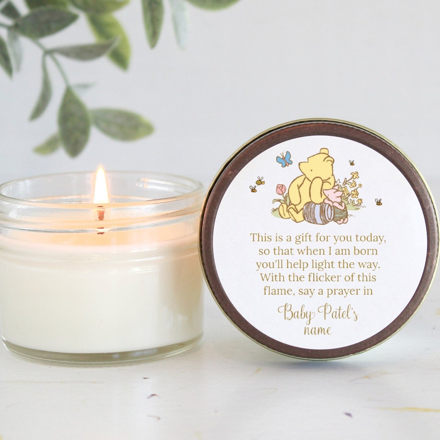 Classic Pooh Baby Shower Favors - The Dancing Wick