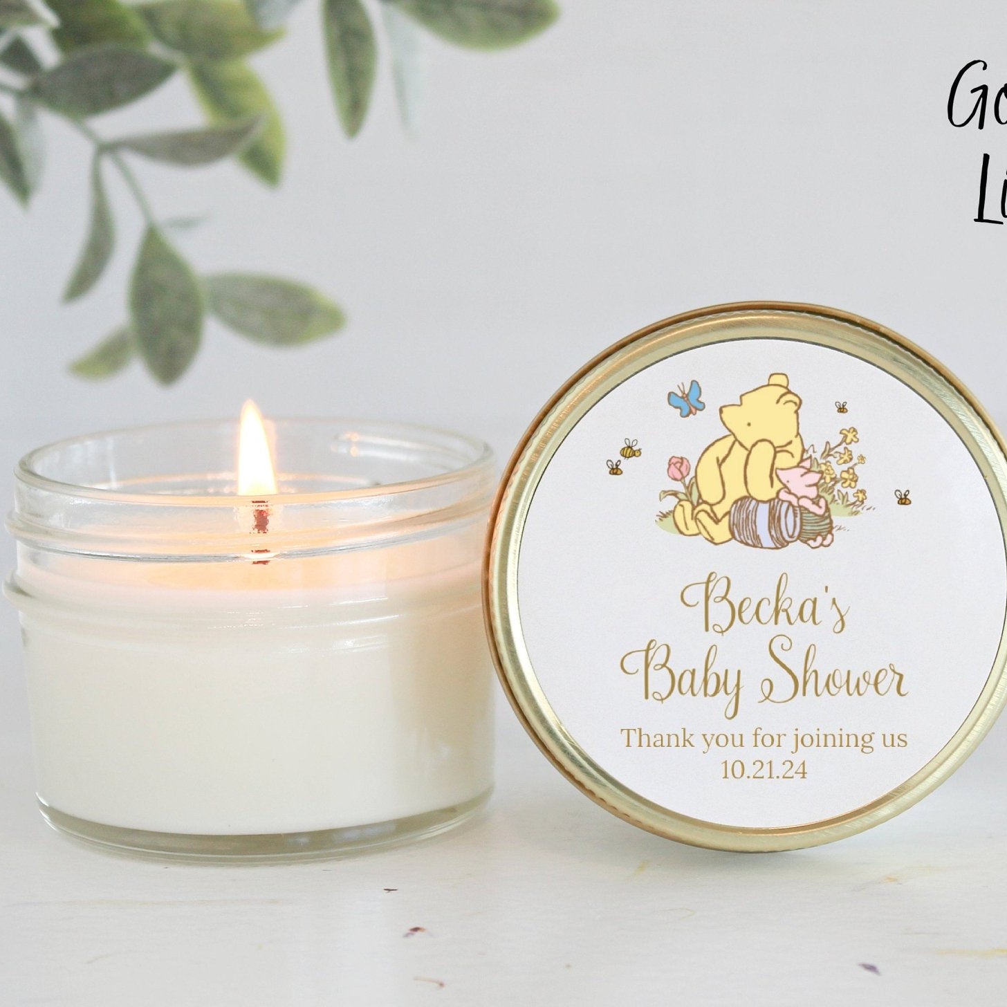 Classic Pooh Baby Shower Favors - The Dancing Wick