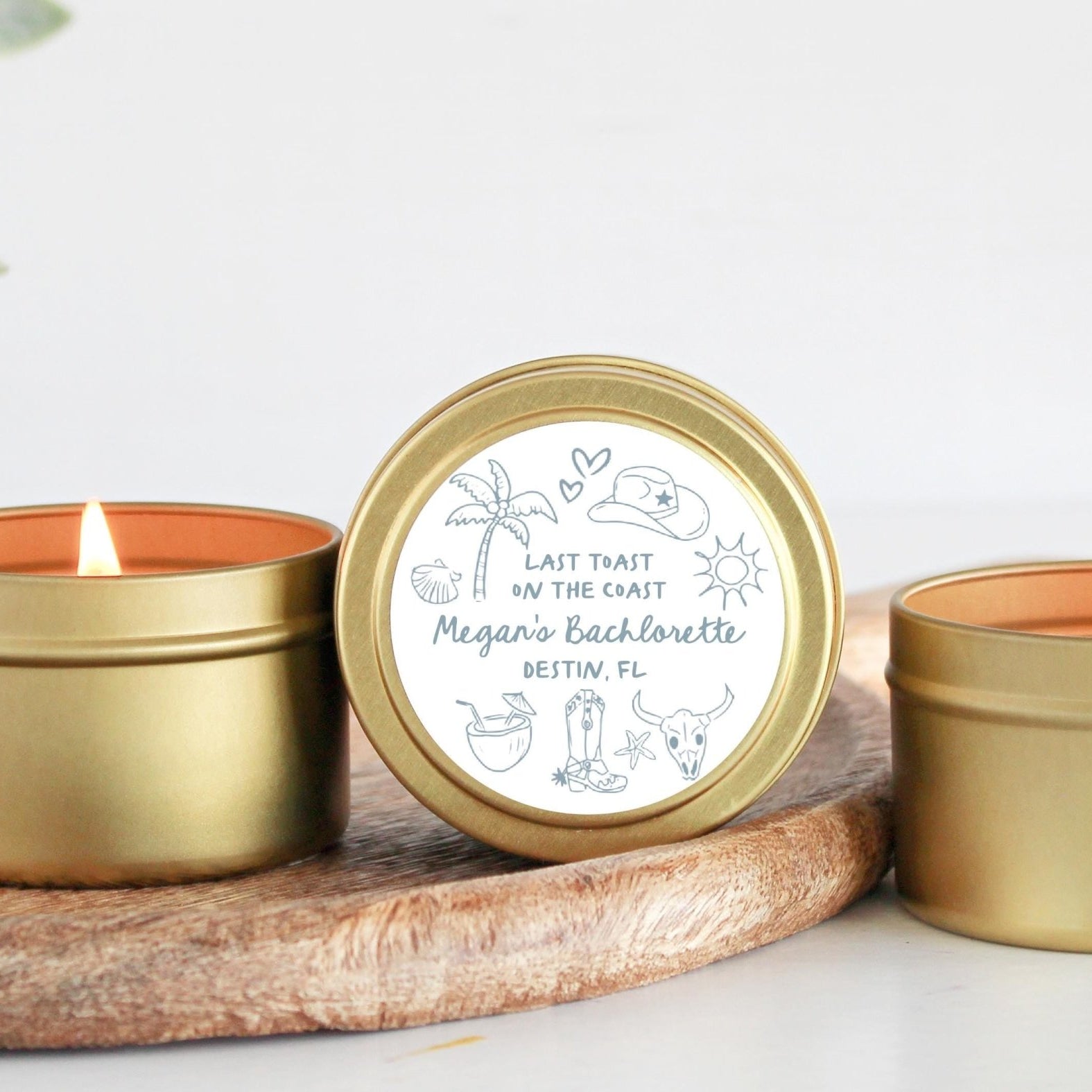 Coastal Cowgirl Bachelorette Tins - The Dancing Wick