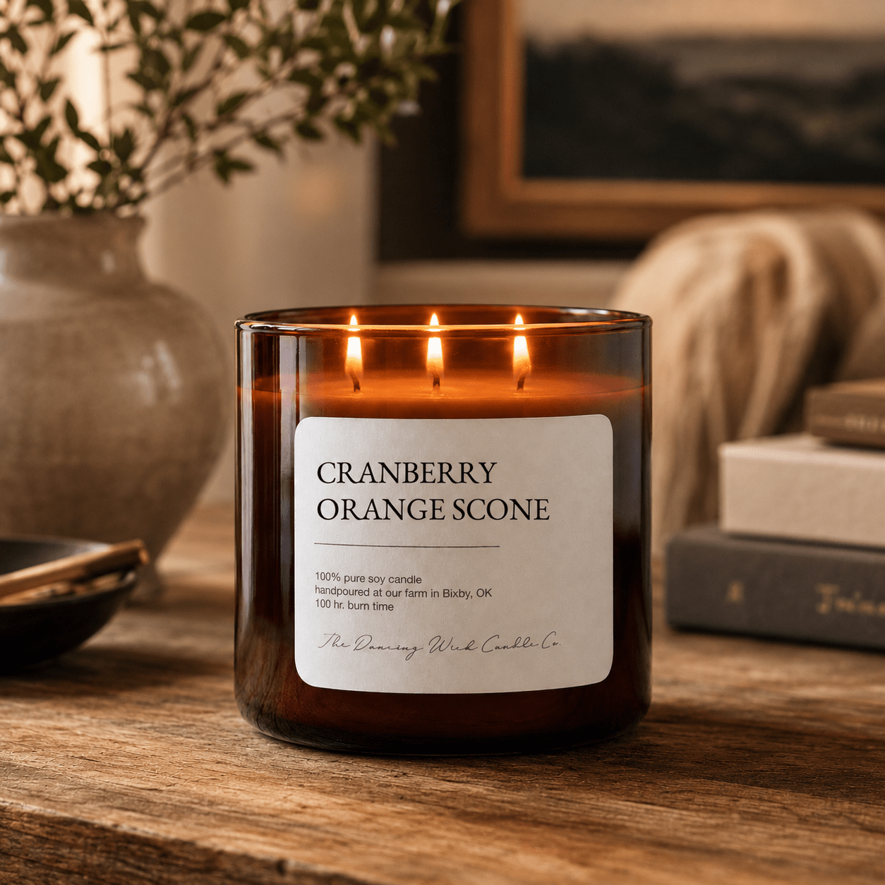 Cranberry & Orange Scone - 3 Wick Everyday Tumbler Candle - The Dancing Wick