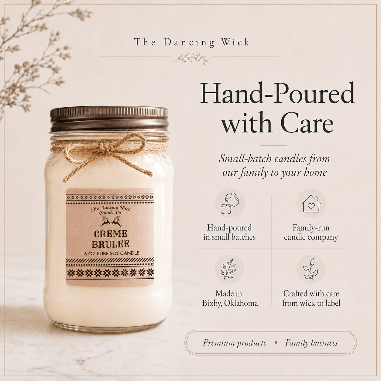 Creme Brulee - Kraft Winter Candle - The Dancing Wick