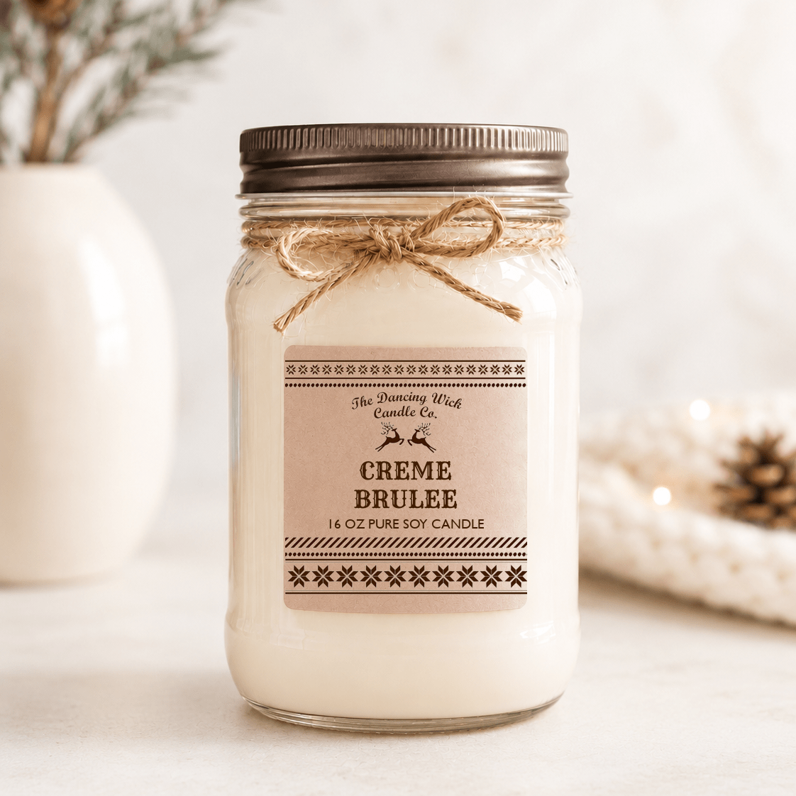 Creme Brulee - Kraft Winter Candle - The Dancing Wick