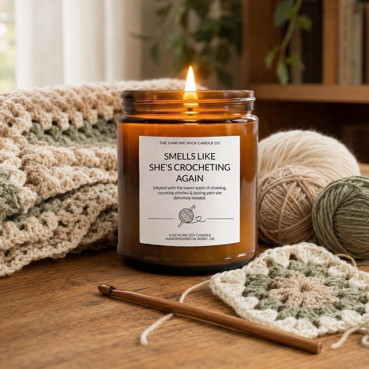 Crochet Lover Amber Candle - The Dancing Wick