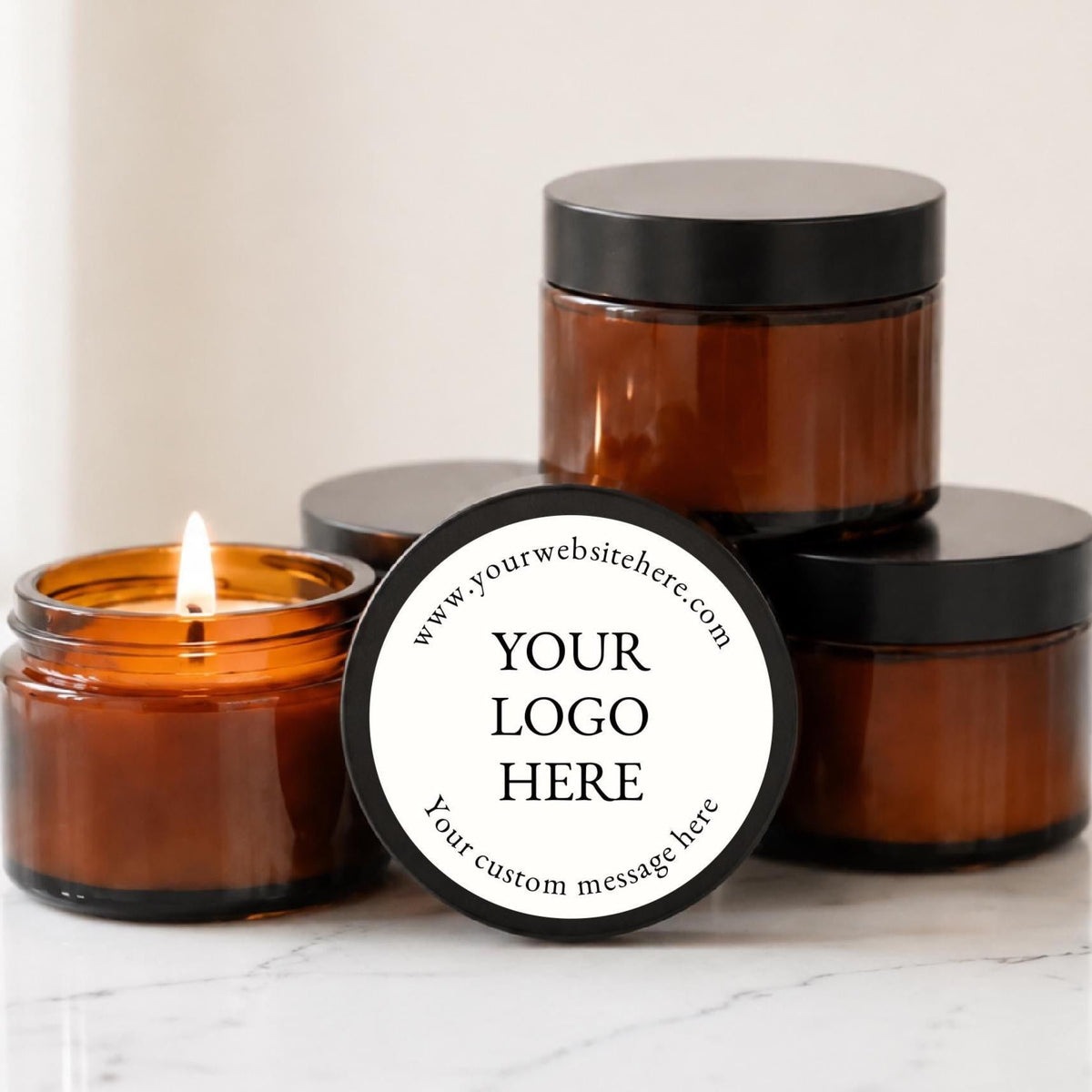 Custom Corporate Logo Ambers – Set of 10 - The Dancing Wick