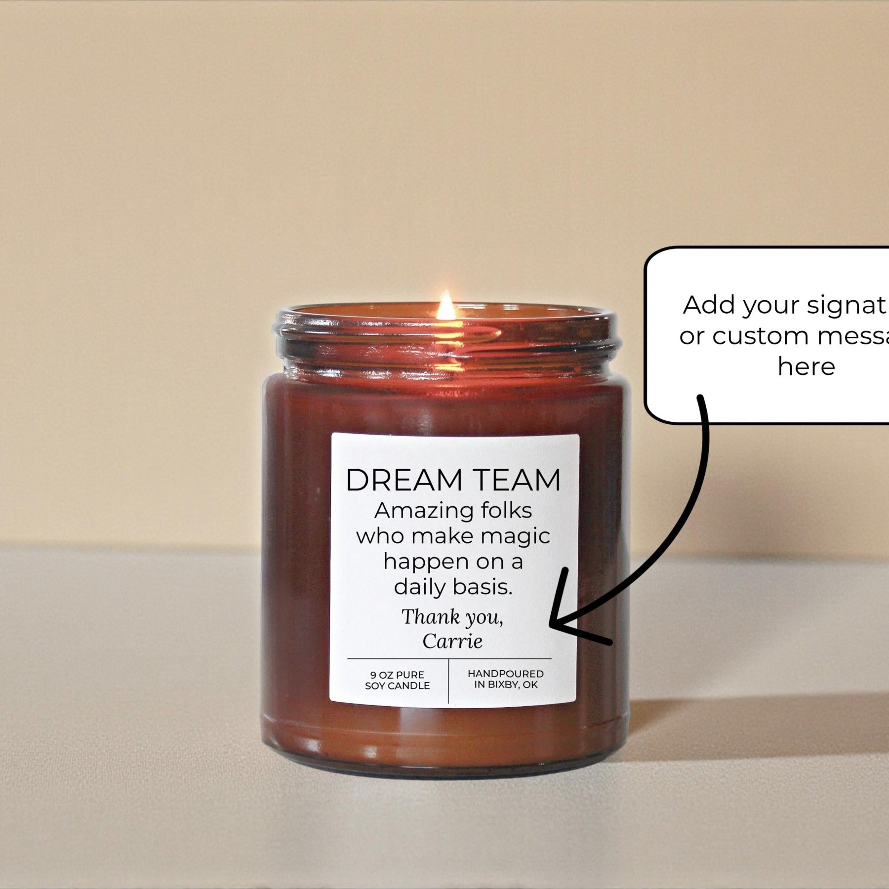 Custom Dream Team Candle Amber - The Dancing Wick
