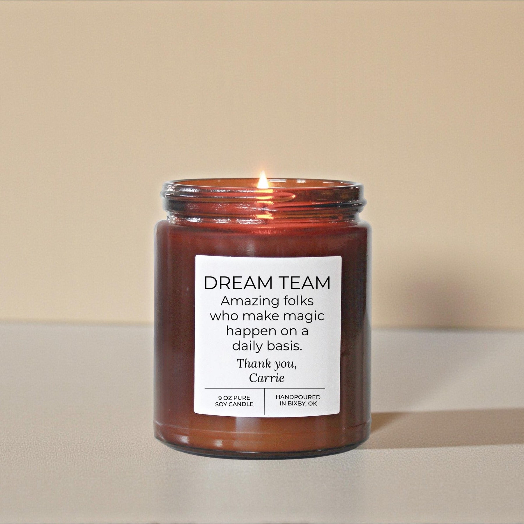 Custom Dream Team Candle Amber - The Dancing Wick