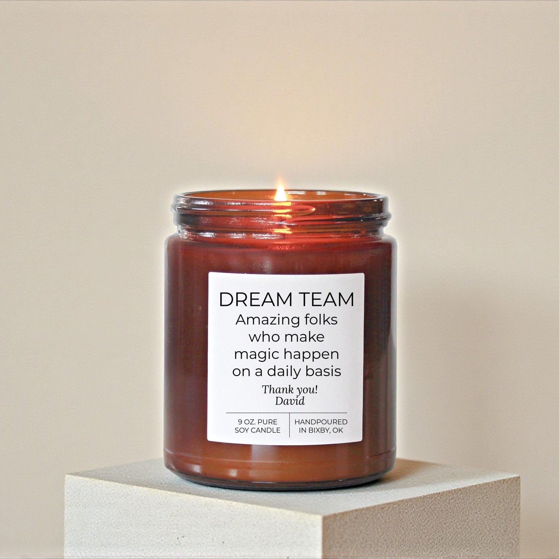 Custom Dream Team Candle Amber - The Dancing Wick