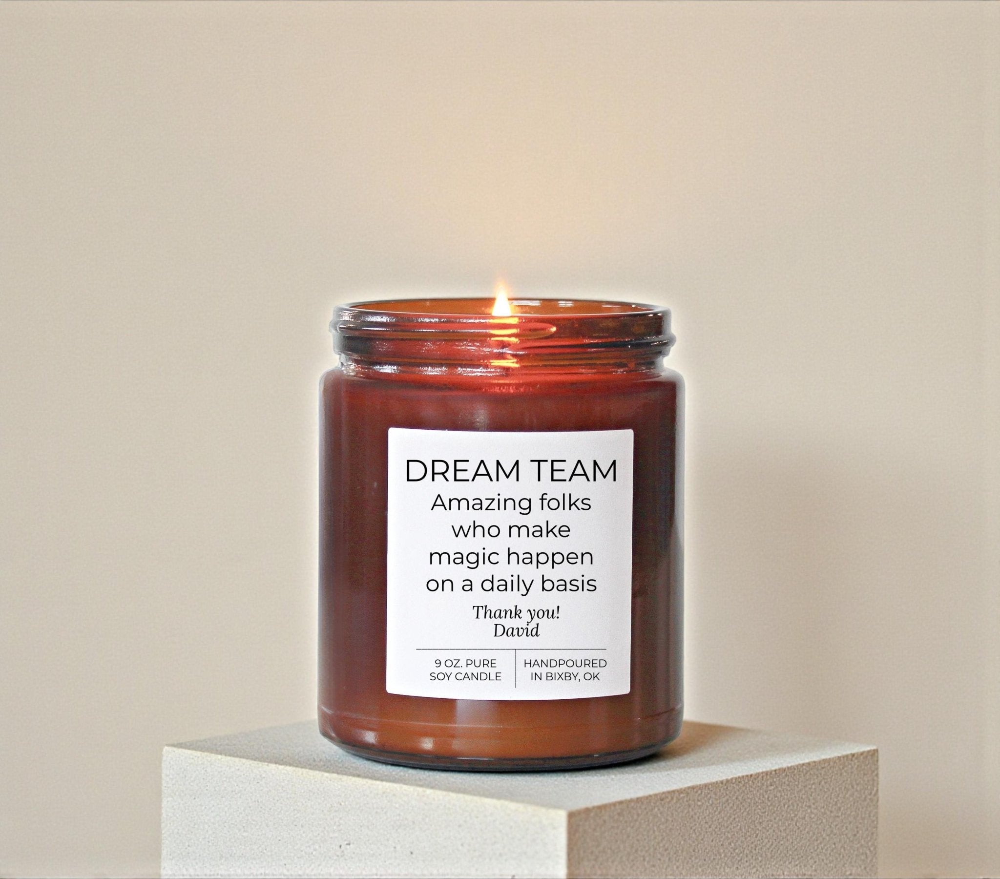 Custom Dream Team Candle Amber - The Dancing Wick
