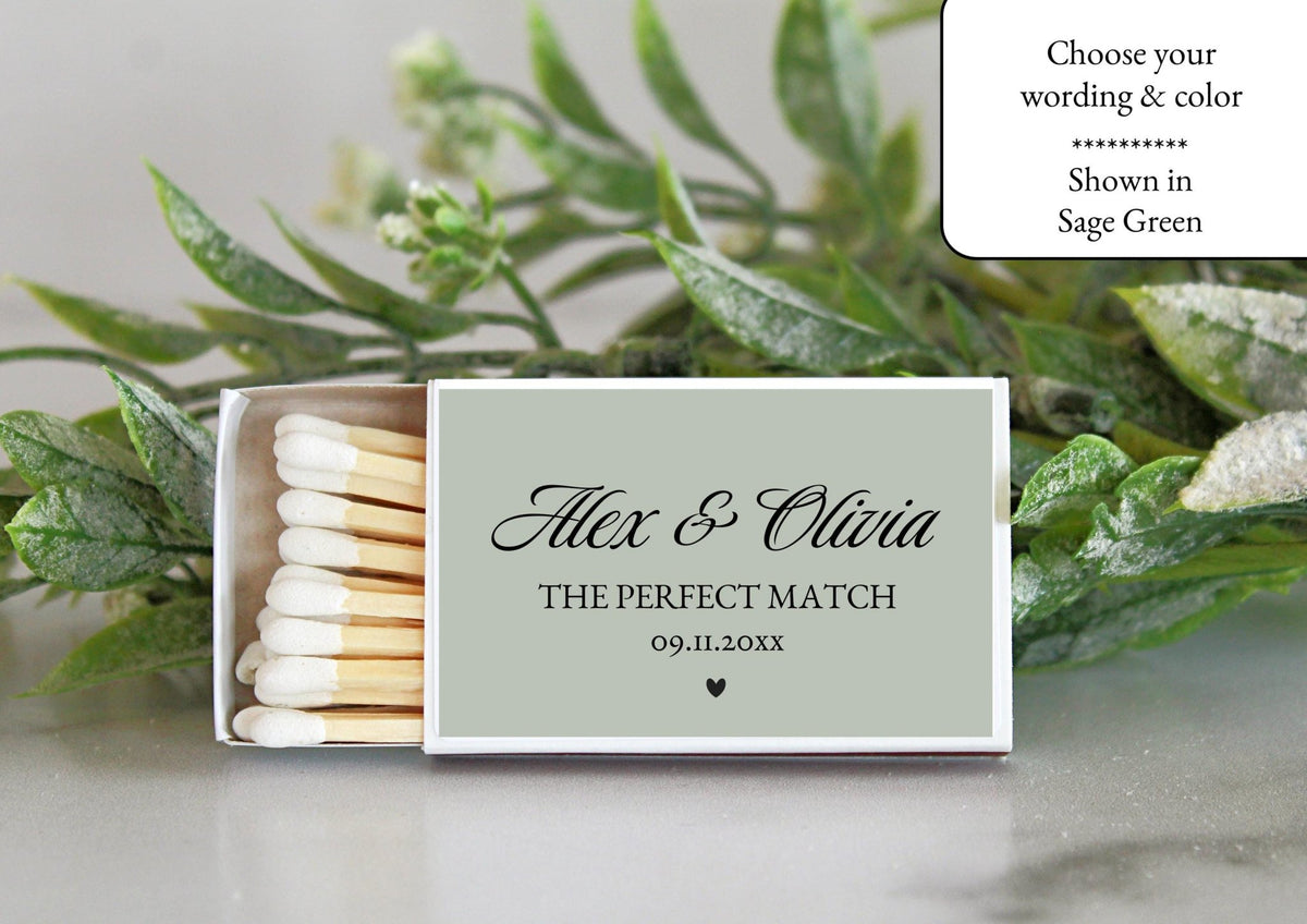 Elegant Wedding Personalized Matchboxes - The Dancing Wick