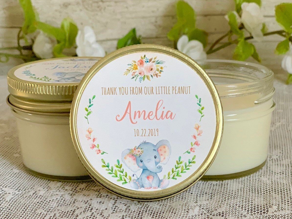 Elephant Baby Shower Favor - The Dancing Wick