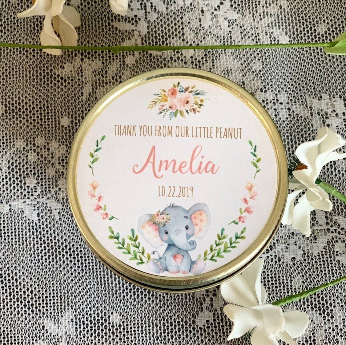 Elephant Baby Shower Favor - The Dancing Wick
