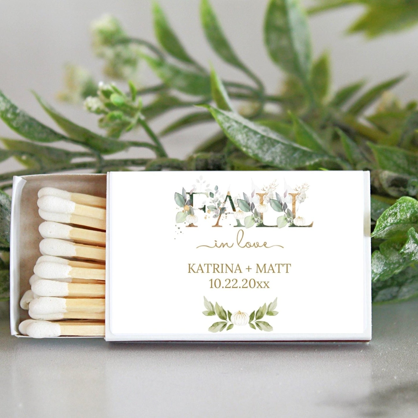 Fall In Love Wedding Match Boxes - Set of 10 - The Dancing Wick