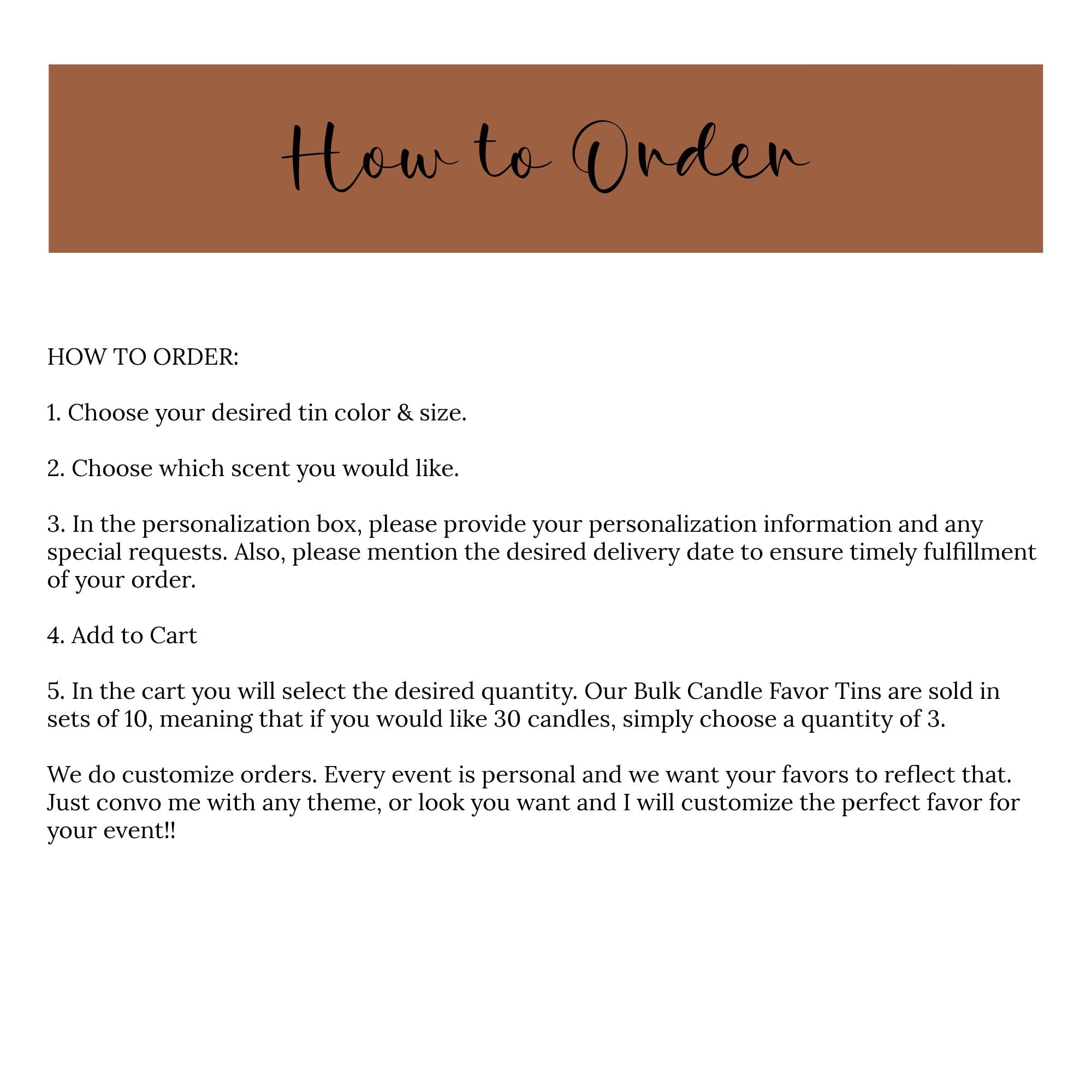 Fall In Love Wedding Tins - Set of 10 - The Dancing Wick