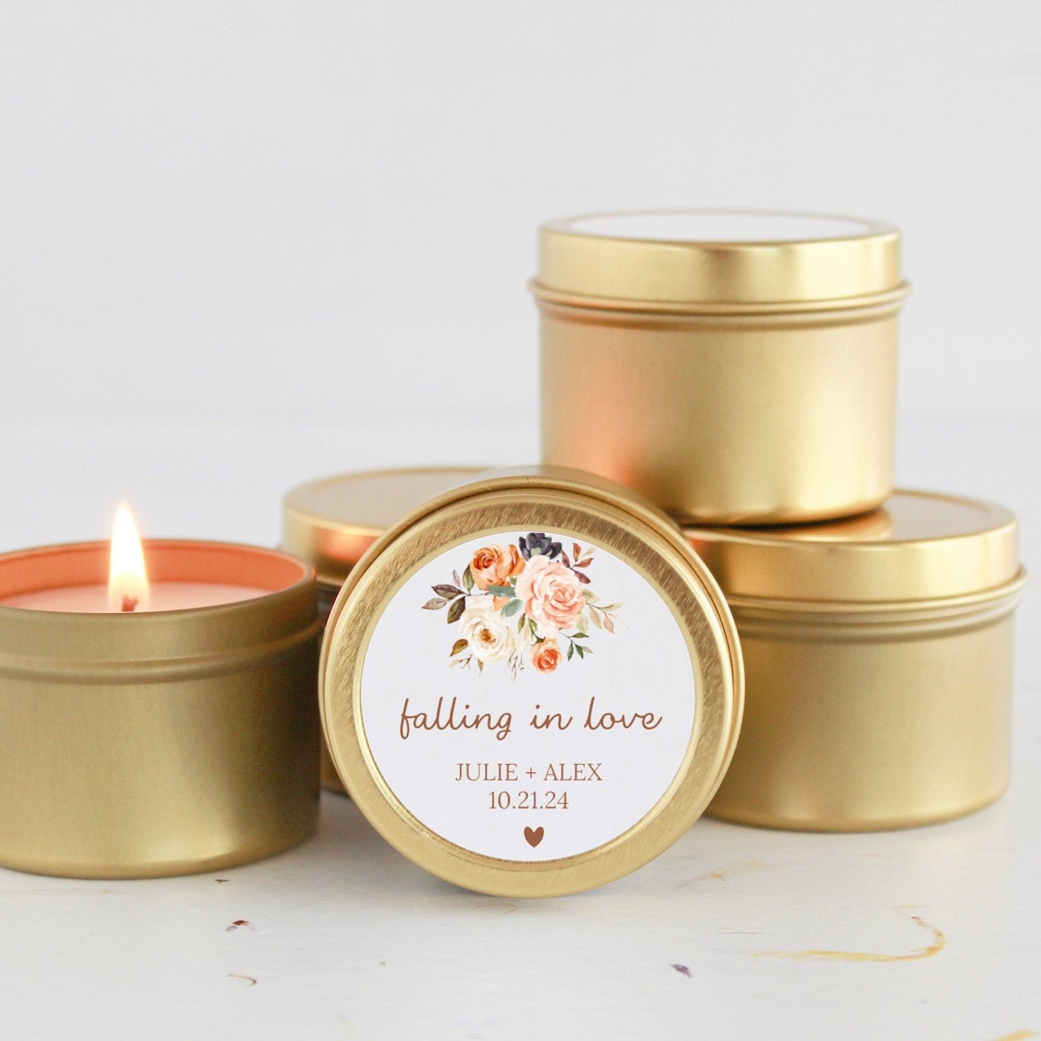 Falling in Love Tins - Set Of 10 - The Dancing Wick