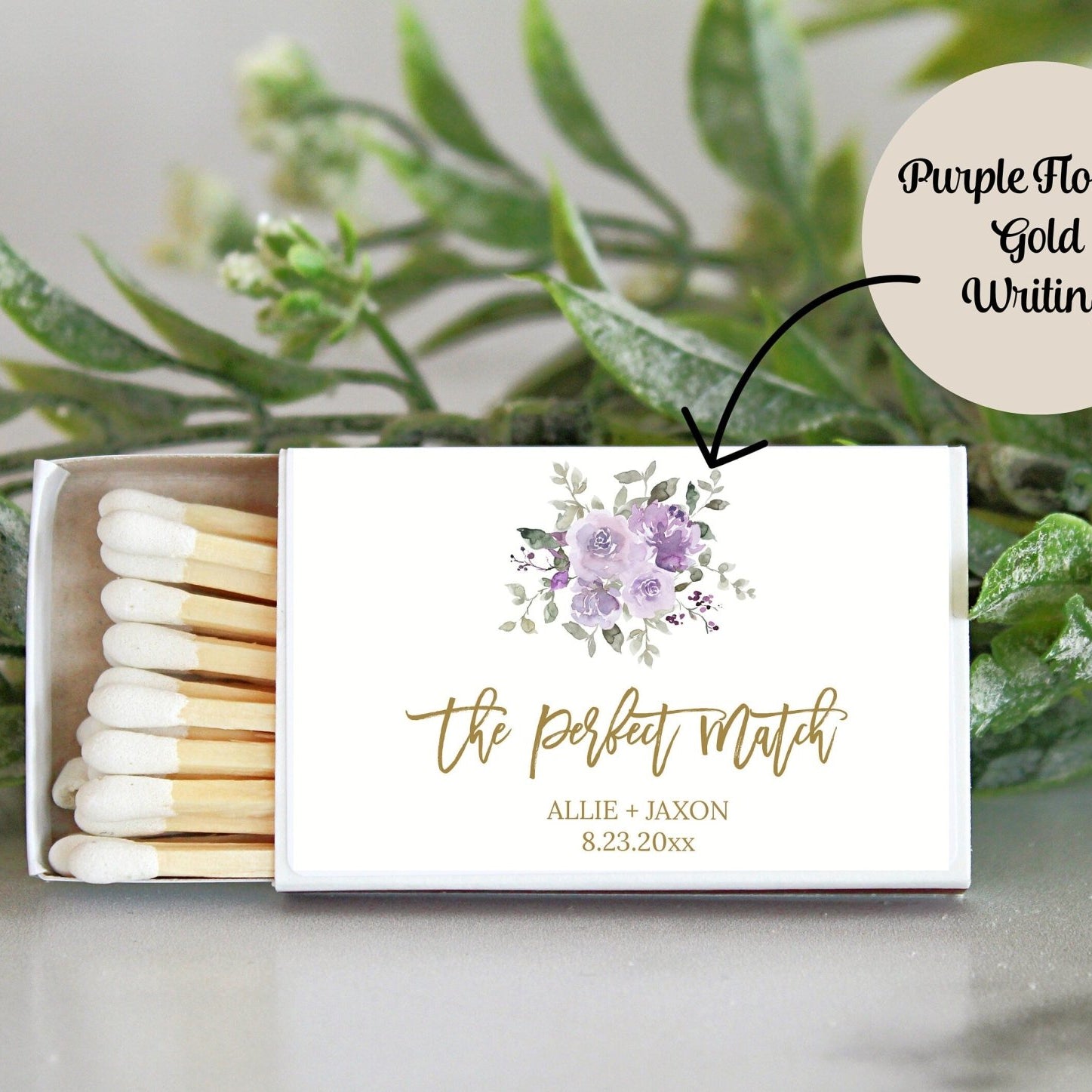 Floral Wedding Matches - Set of 10 - The Dancing Wick