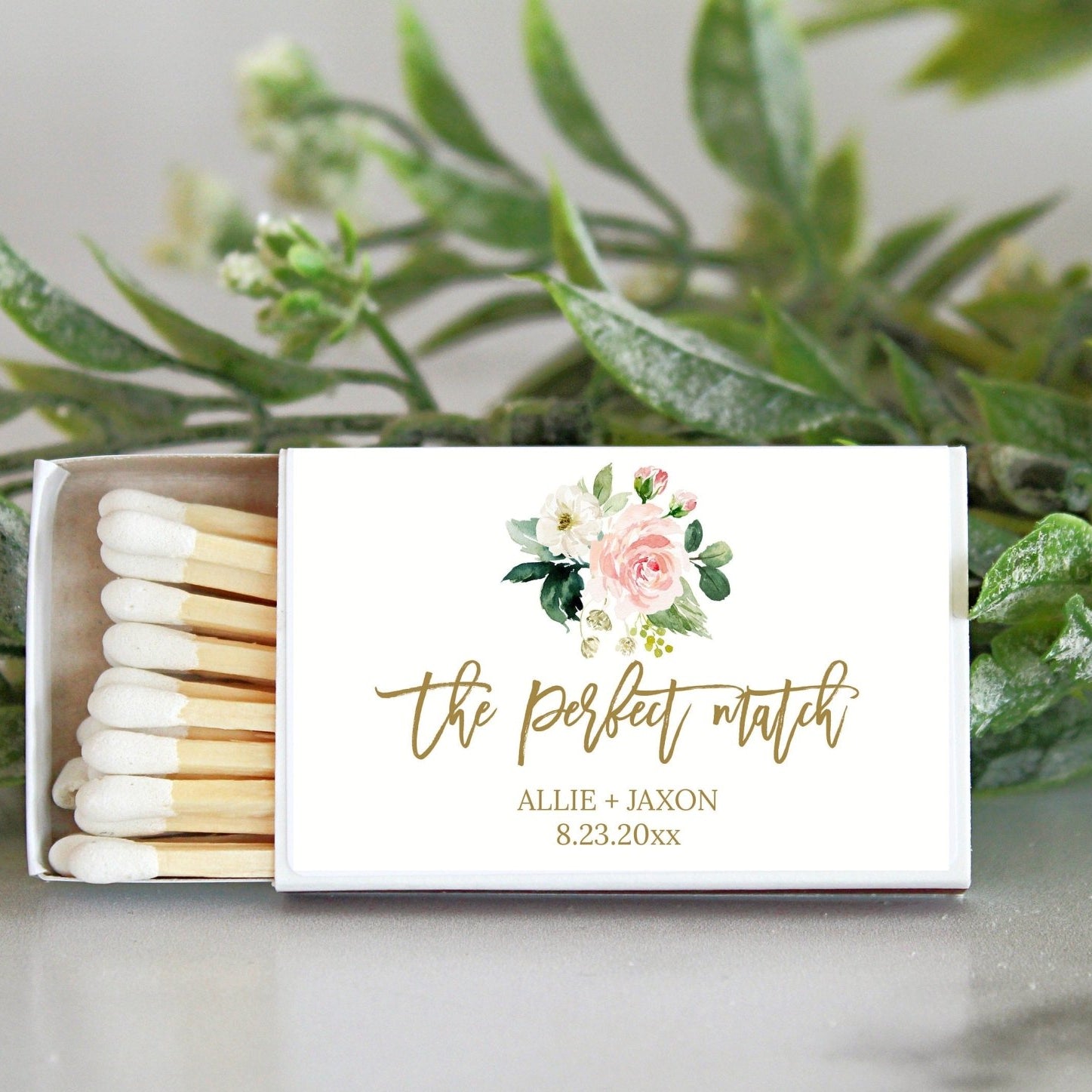Floral Wedding Matches - Set of 10 - The Dancing Wick