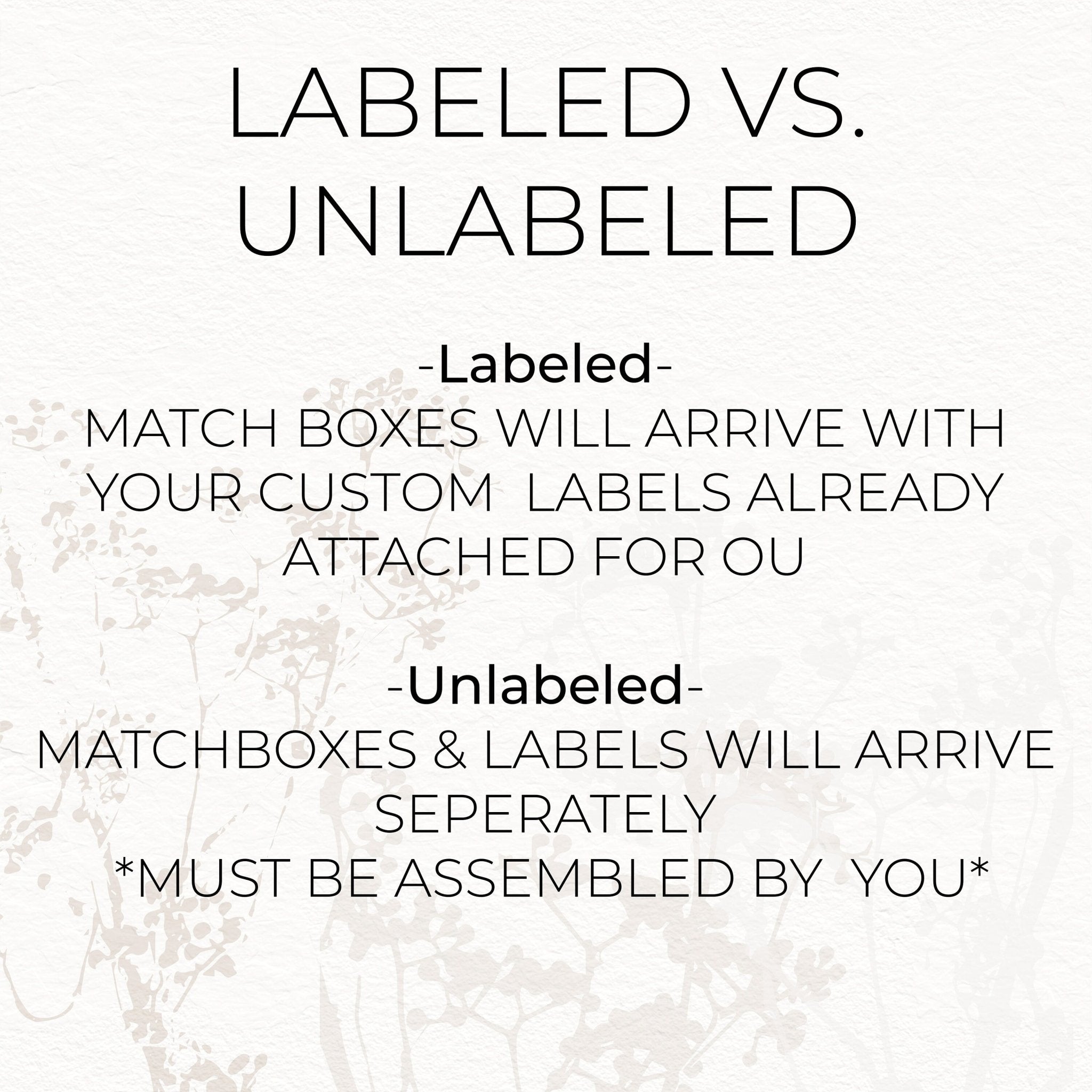 Floral Wedding Matches - Set of 10 - The Dancing Wick