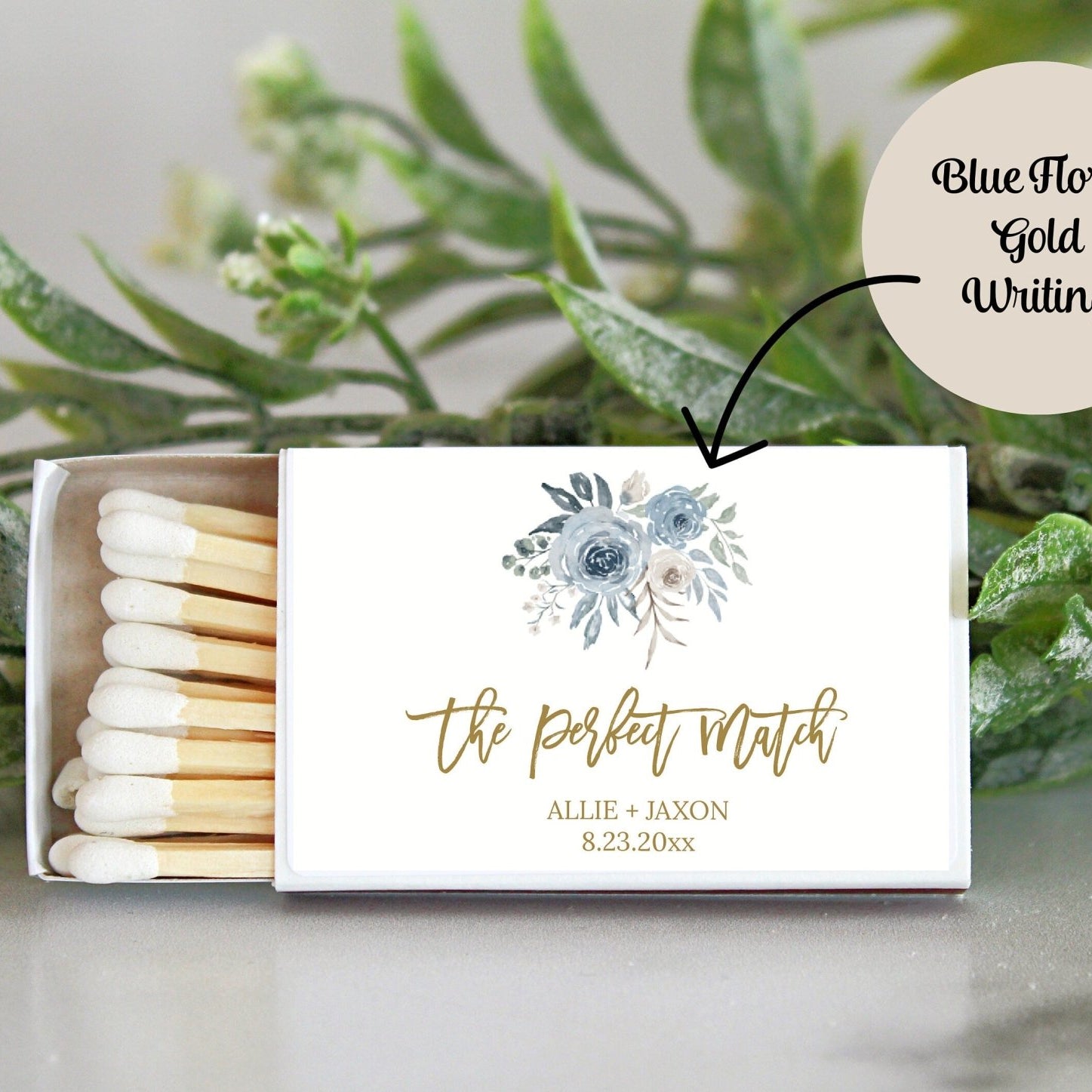 Floral Wedding Matches - Set of 10 - The Dancing Wick