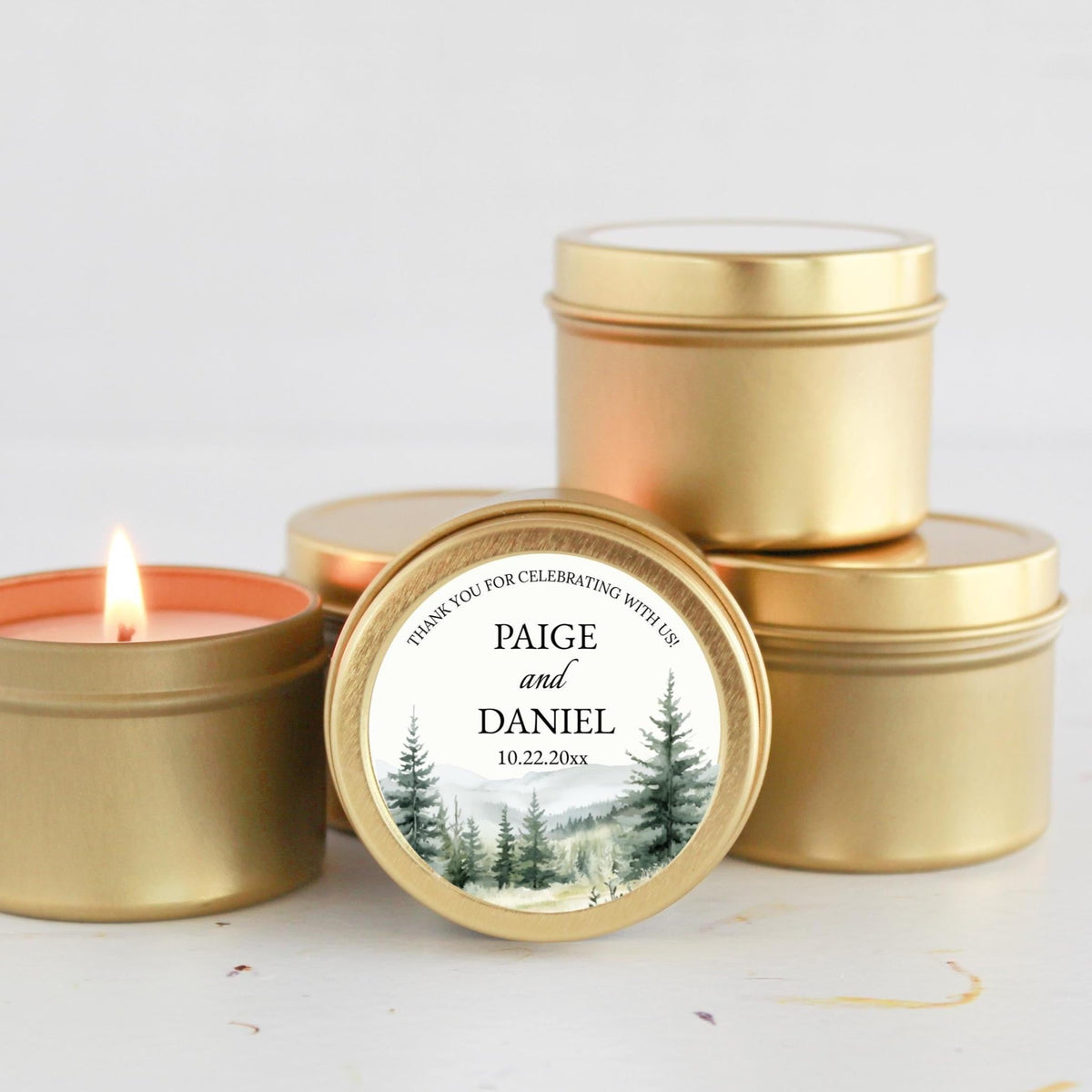 Forest Wedding Tins – Set of 10 - The Dancing Wick