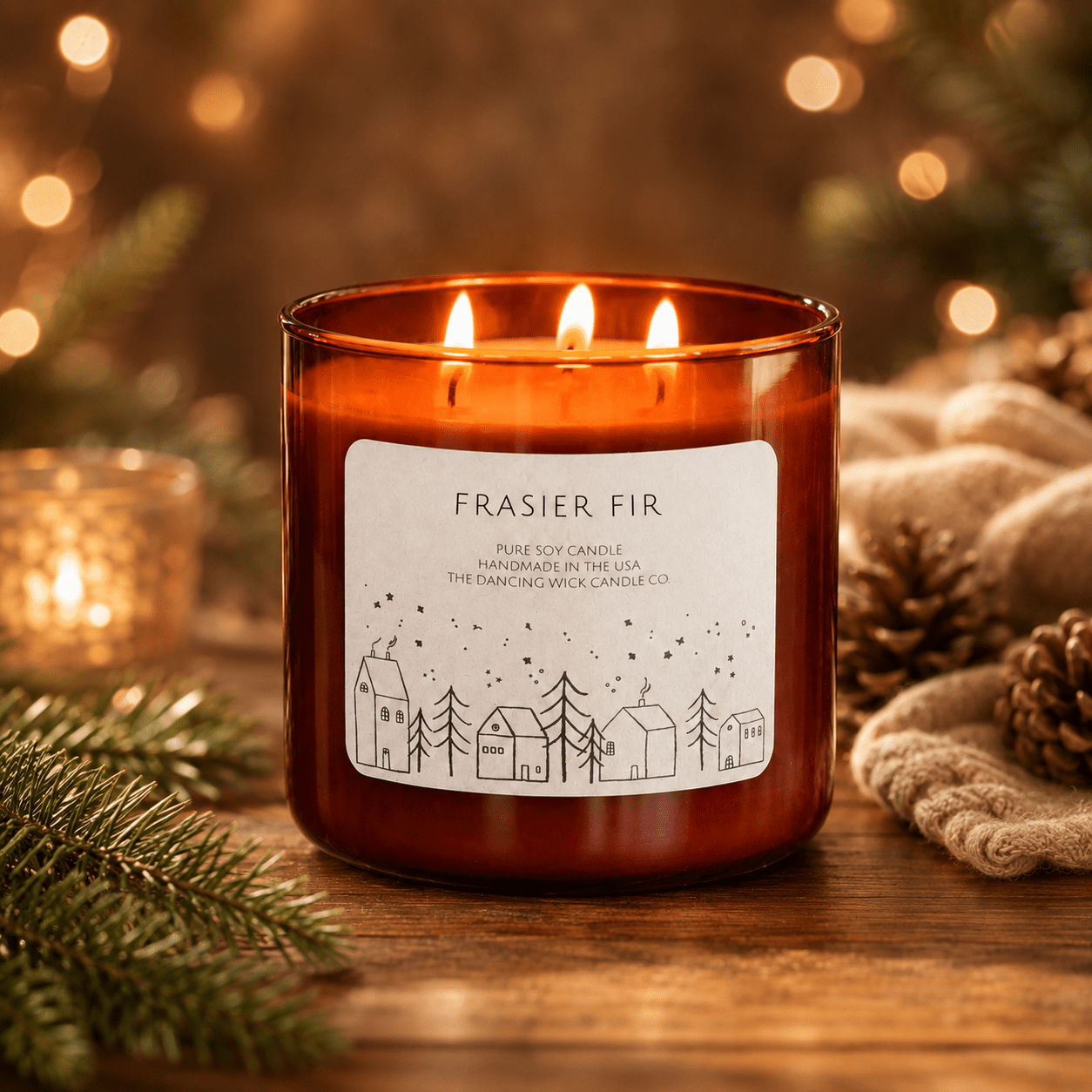 Frasier Fir - 3 Wick Christmas Tumbler Candle - The Dancing Wick
