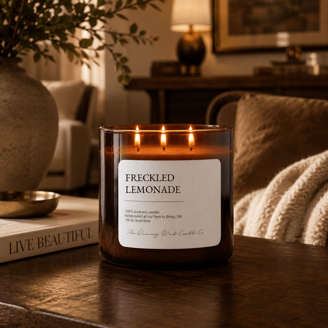Freckled Lemonade - 3 Wick Everyday Tumbler Candle - The Dancing Wick