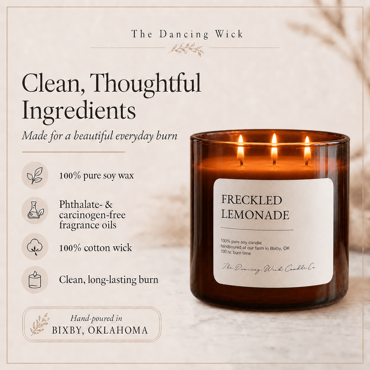 Freckled Lemonade - 3 Wick Everyday Tumbler Candle - The Dancing Wick