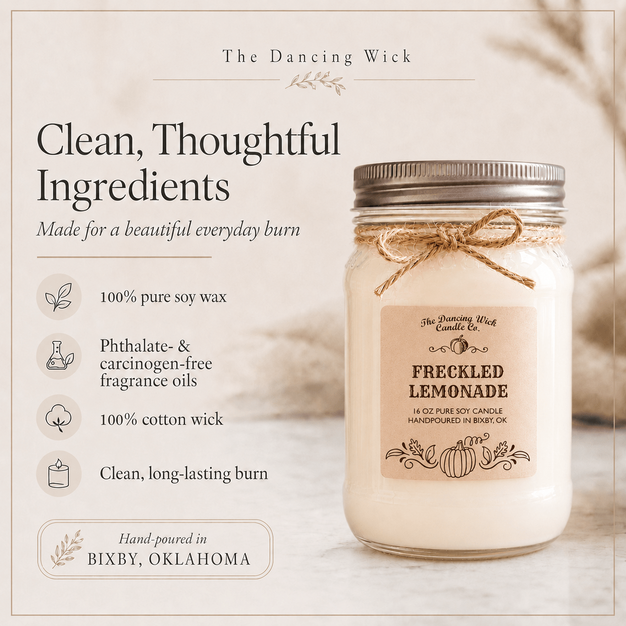 Freckled Lemonade - Fall Candle - The Dancing Wick