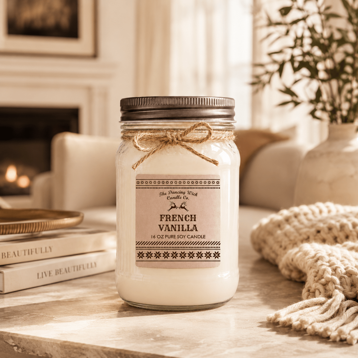 French Vanilla - Kraft Winter Candle - The Dancing Wick