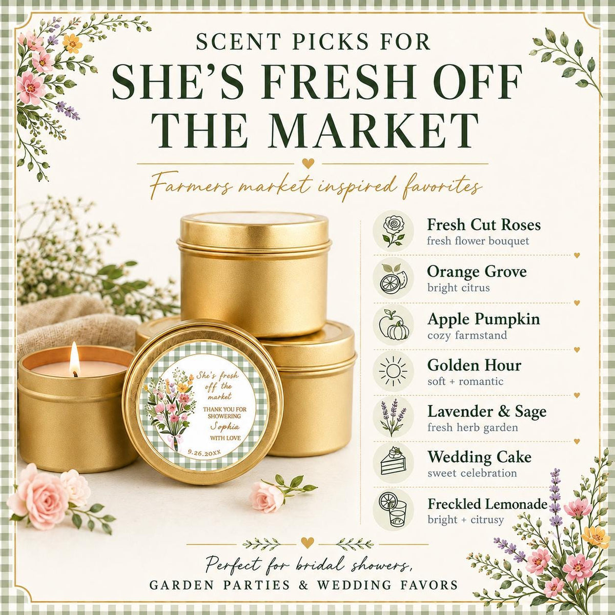 Fresh Off The Market Tins – Set of 10 - The Dancing Wick
