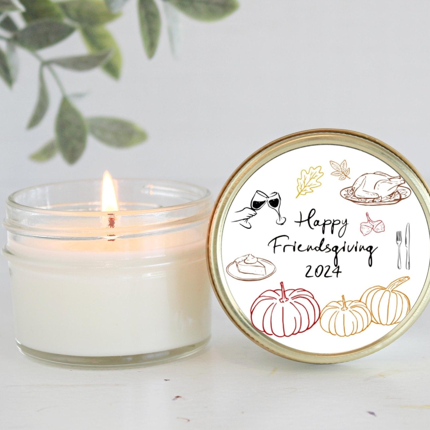 Friendsgiving Candle Favor - The Dancing Wick