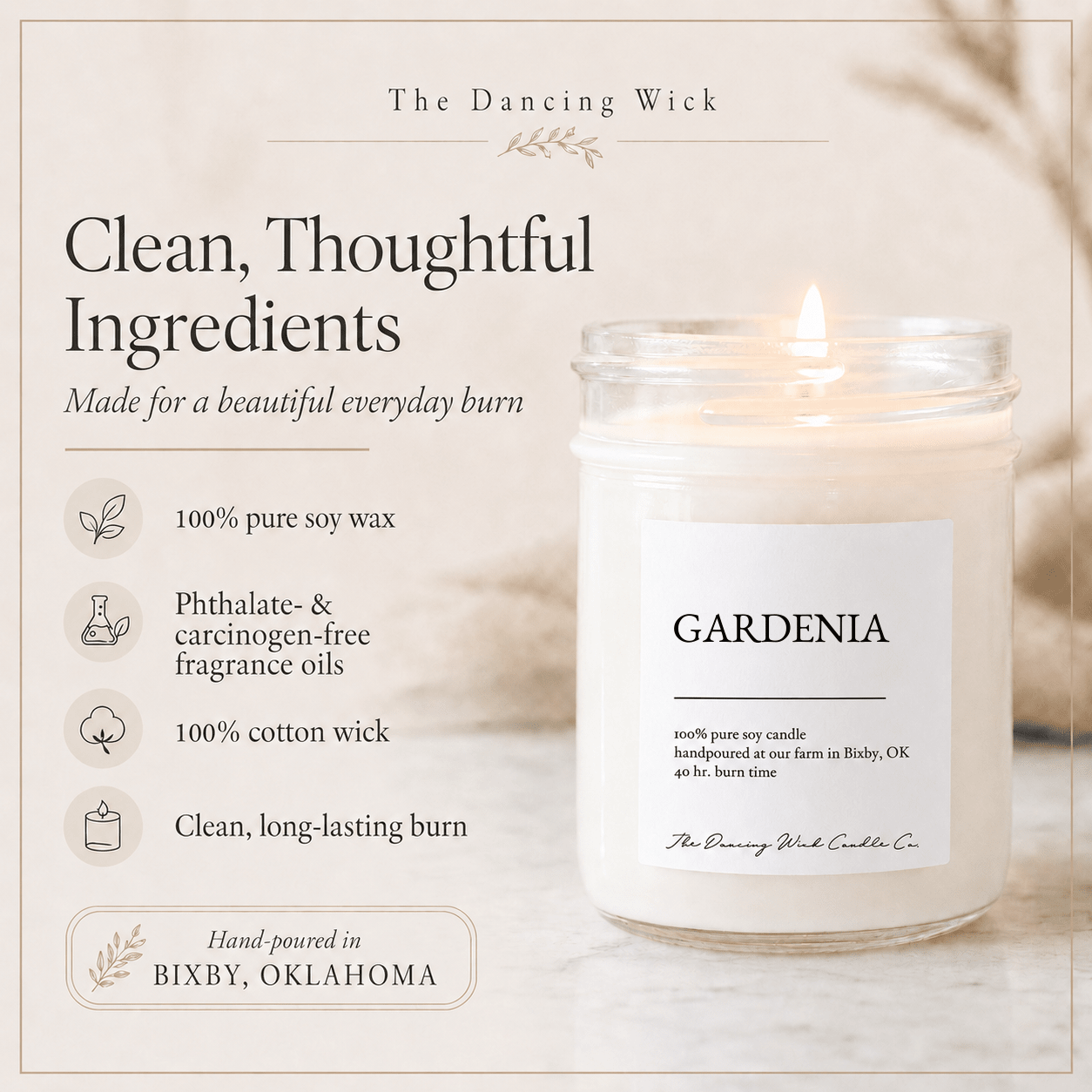 Gardenia - TDW Signature Candle - The Dancing Wick