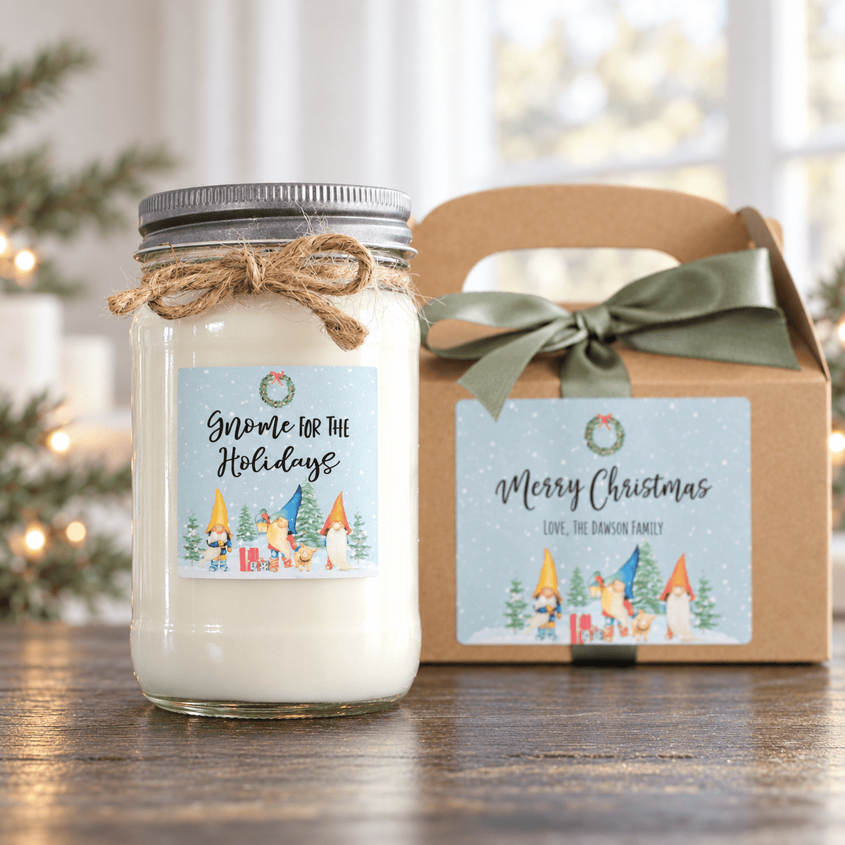 Gnome Christmas Candle - The Dancing Wick