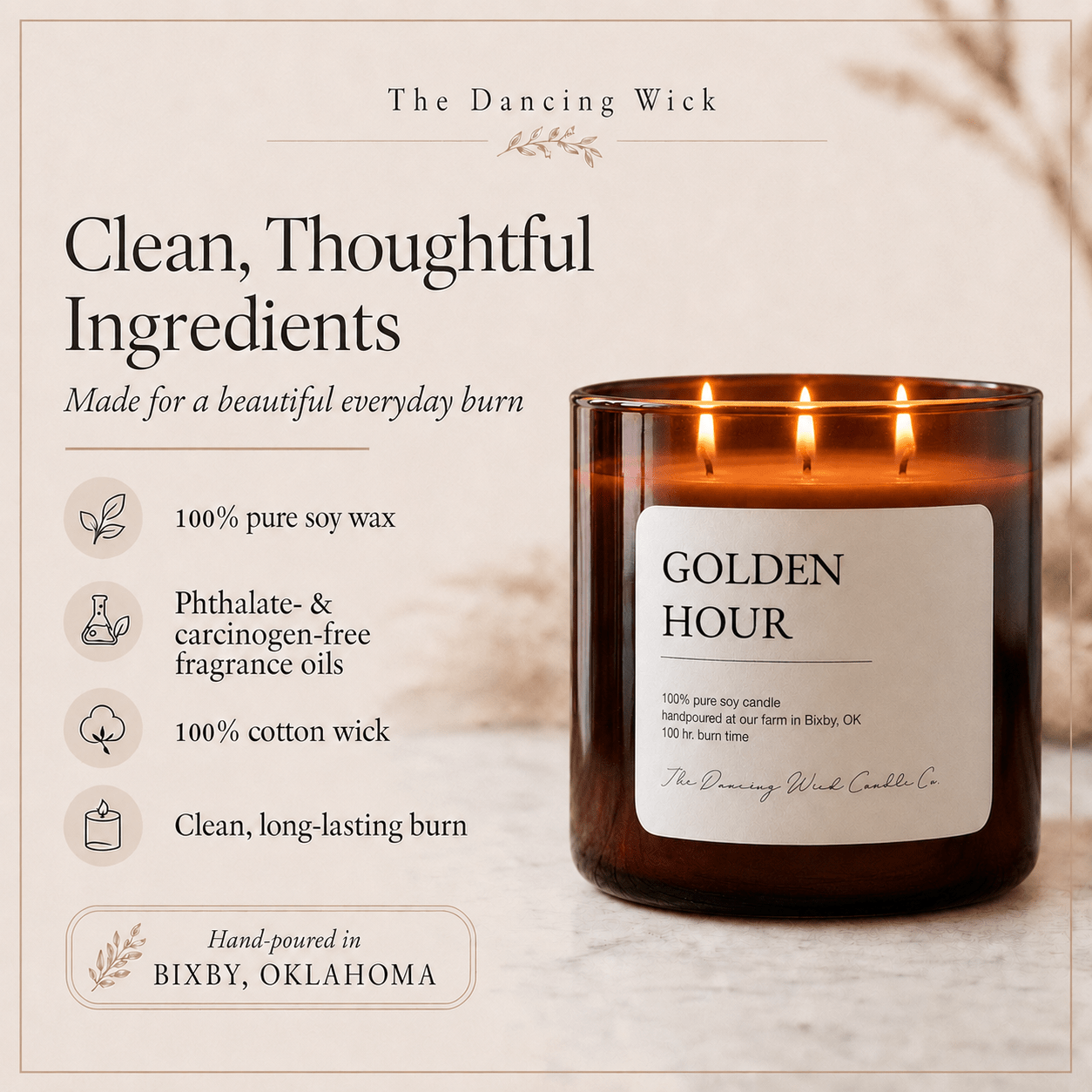 Golden Hour - 3 Wick Everyday Tumbler Candle - The Dancing Wick
