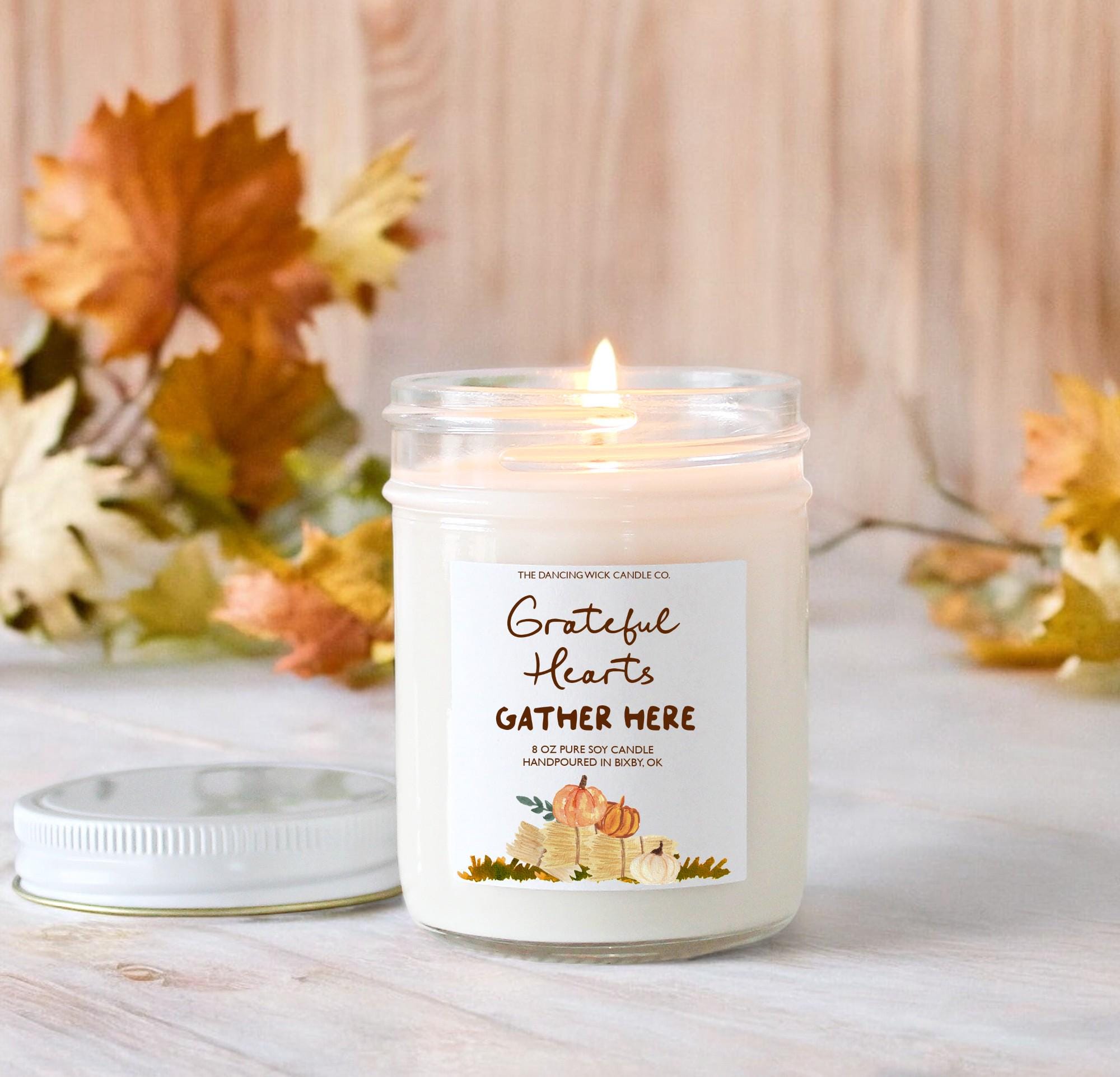 Grateful Hearts Gather Here Candle - The Dancing Wick