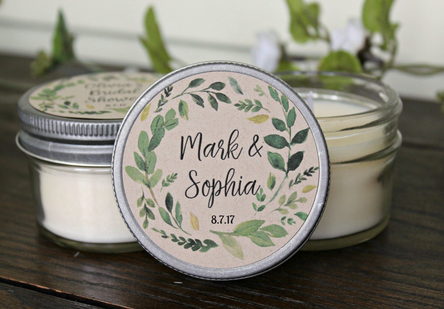 Greenery Baby Shower Favor - The Dancing Wick