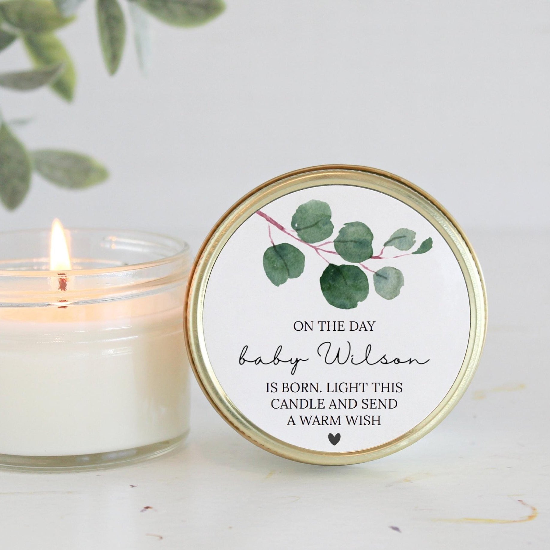 Greenery Baby Shower Poem Favor - The Dancing Wick