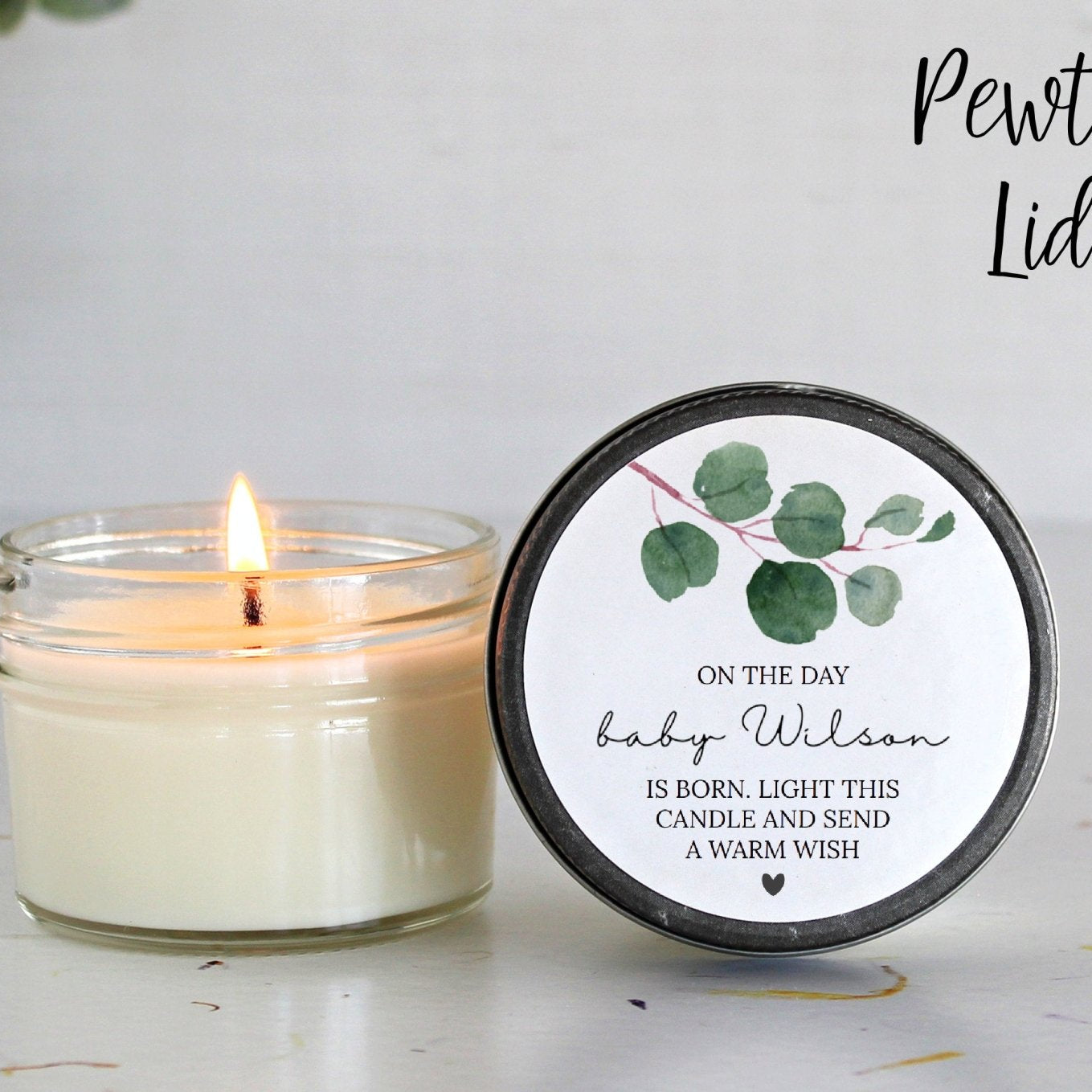 Greenery Baby Shower Poem Favor - The Dancing Wick