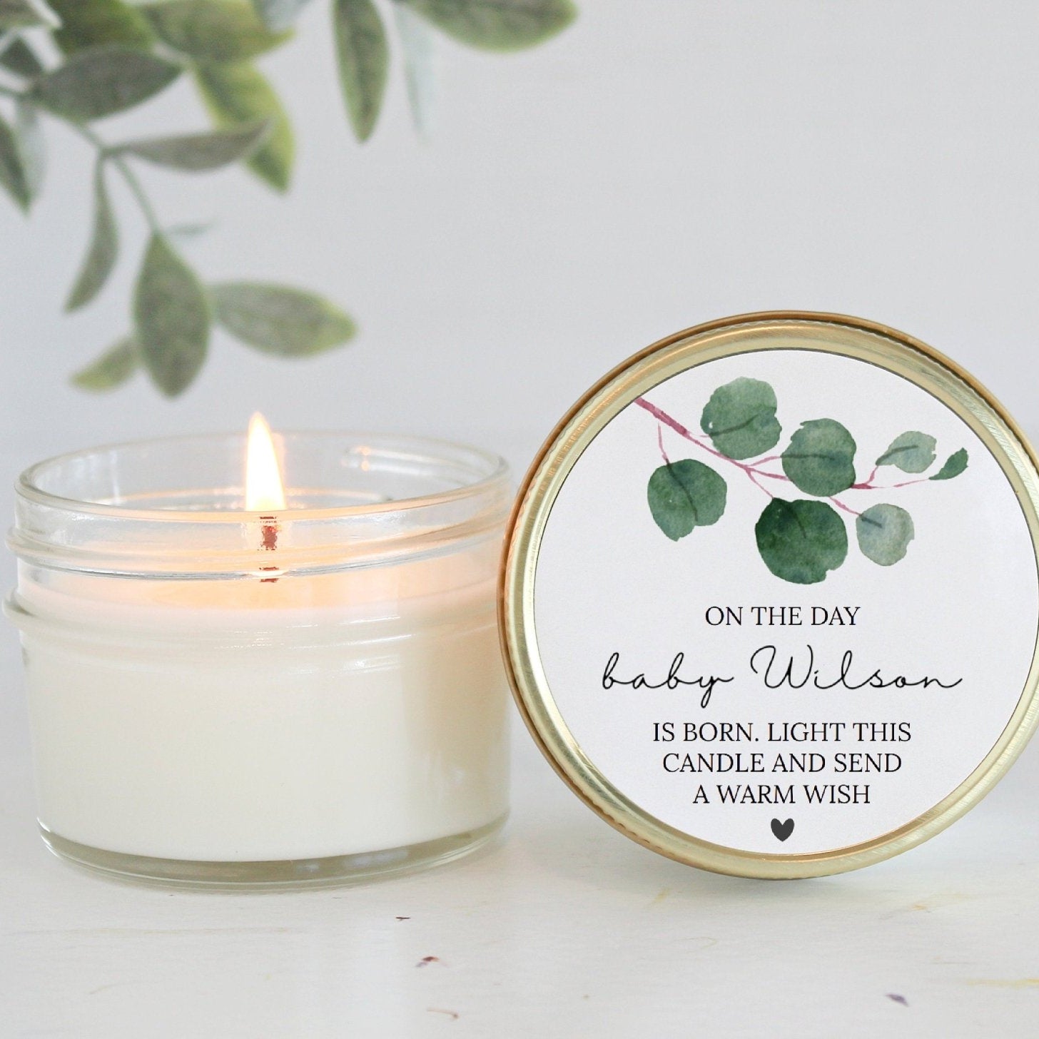 Greenery Baby Shower Poem Favor - The Dancing Wick