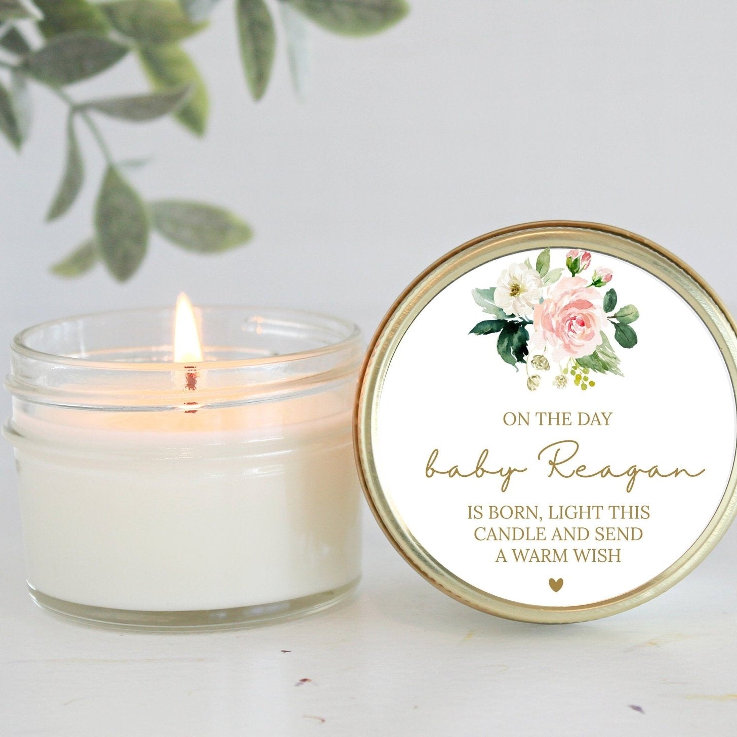 Greenery Baby Shower Poem Favor - The Dancing Wick