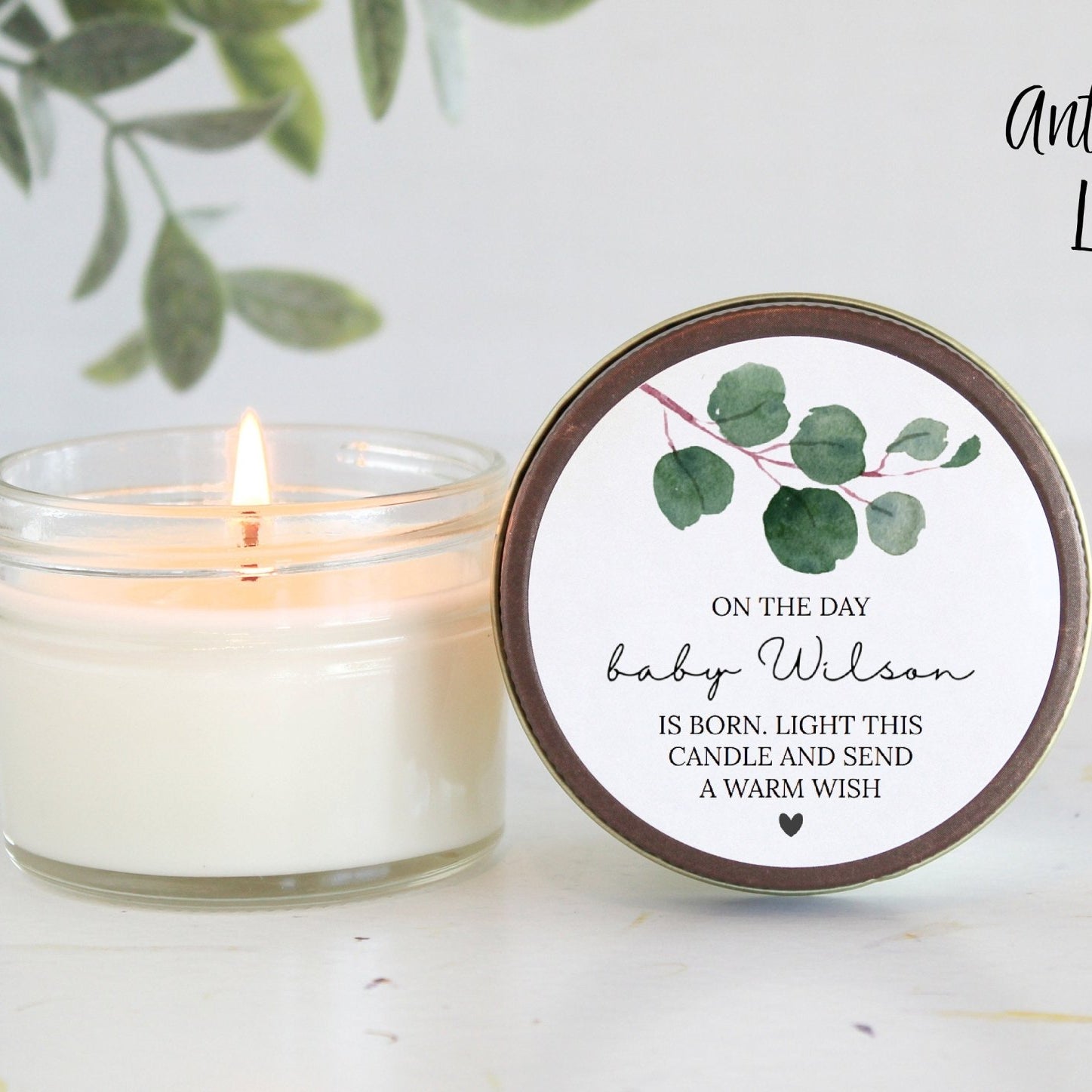 Greenery Baby Shower Poem Favor - The Dancing Wick