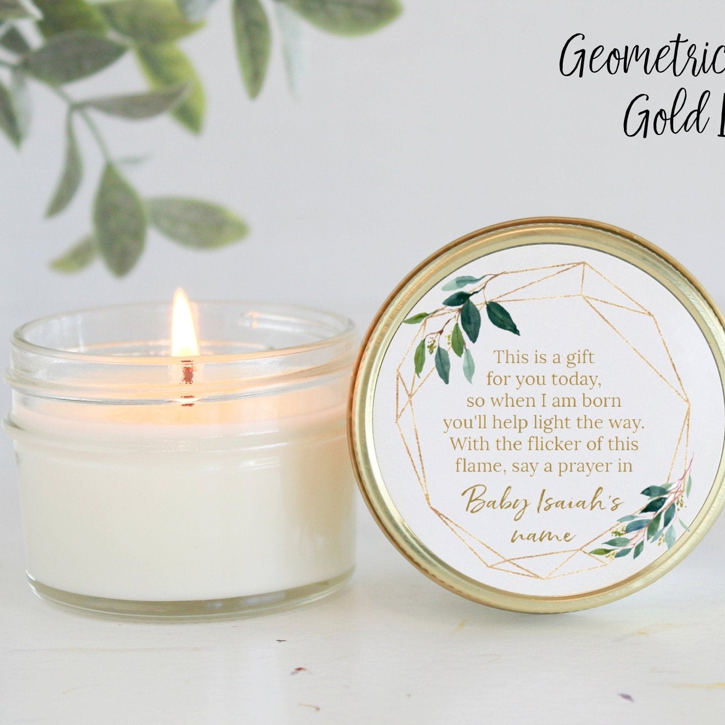 Greenery Baby Shower Poem Favor - The Dancing Wick